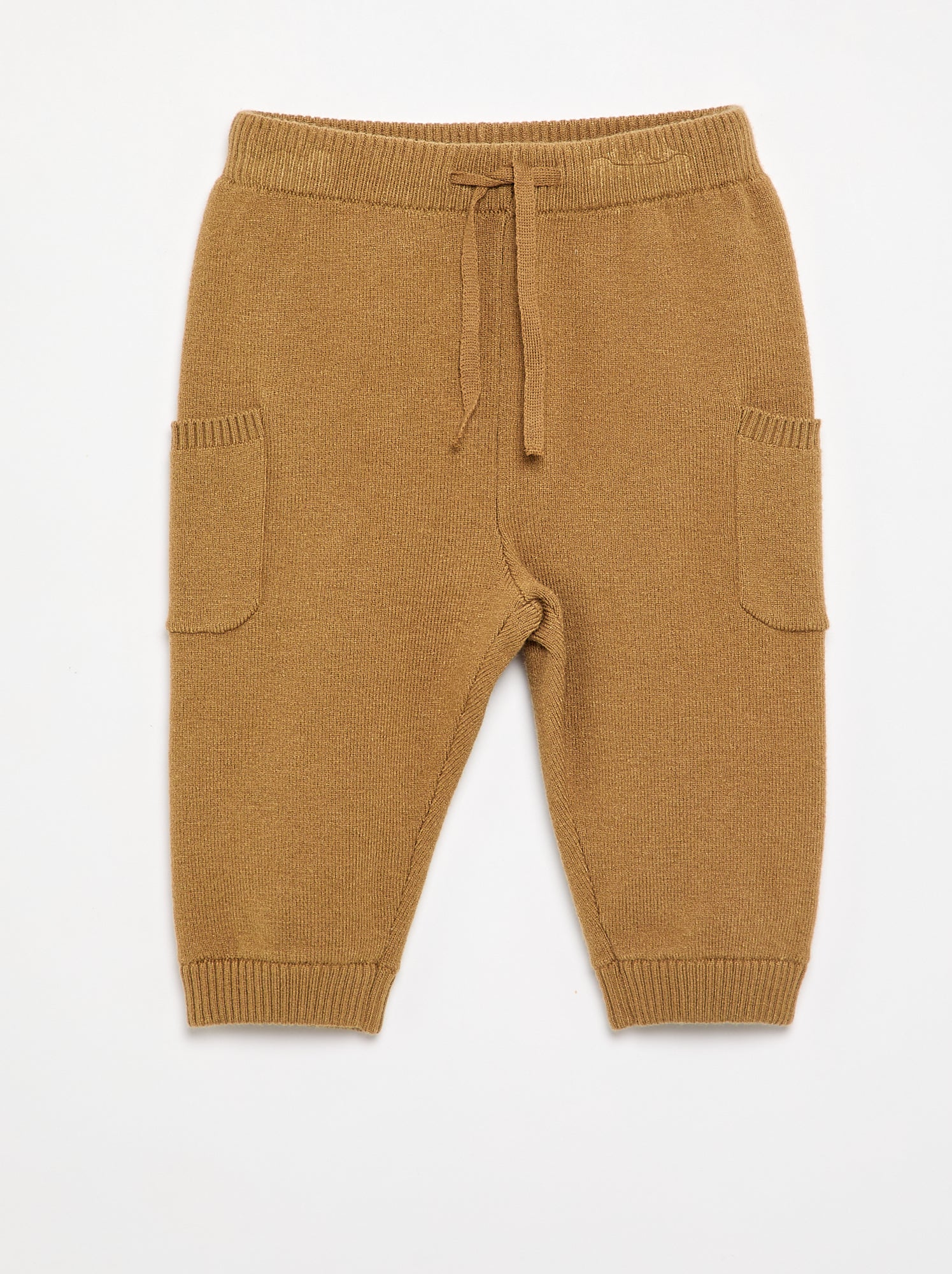 Pantalon uni en maille - Vert