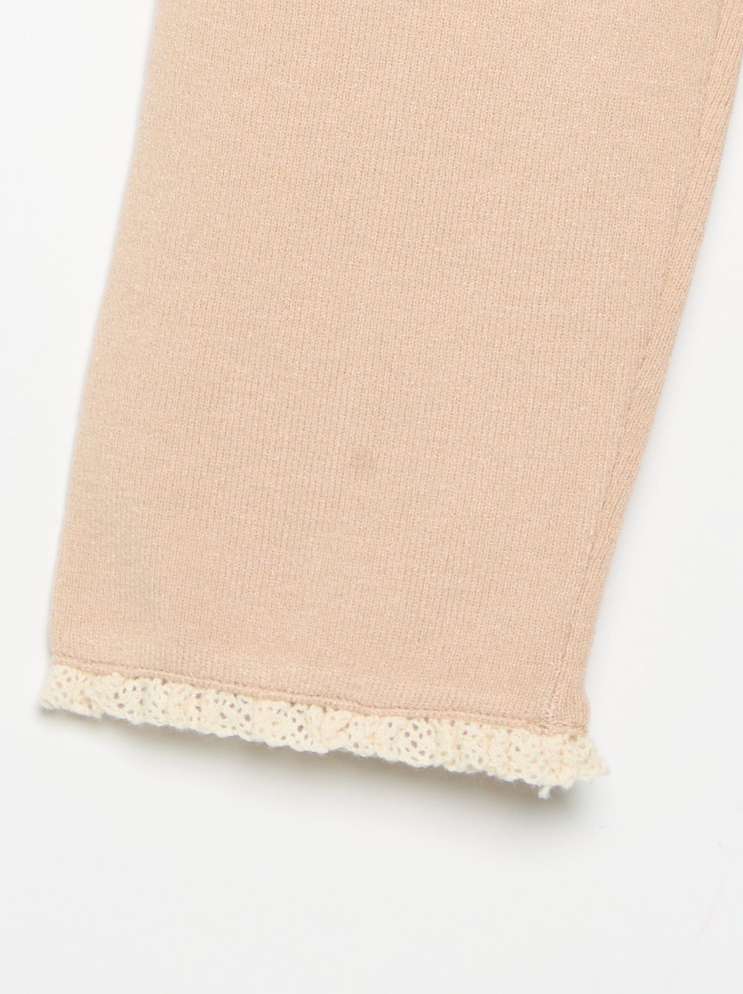 Pantalon uni en tricot - Beige