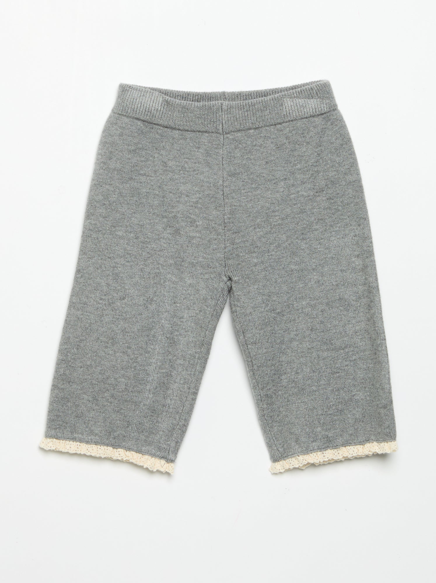 Pantalon uni en tricot - Gris