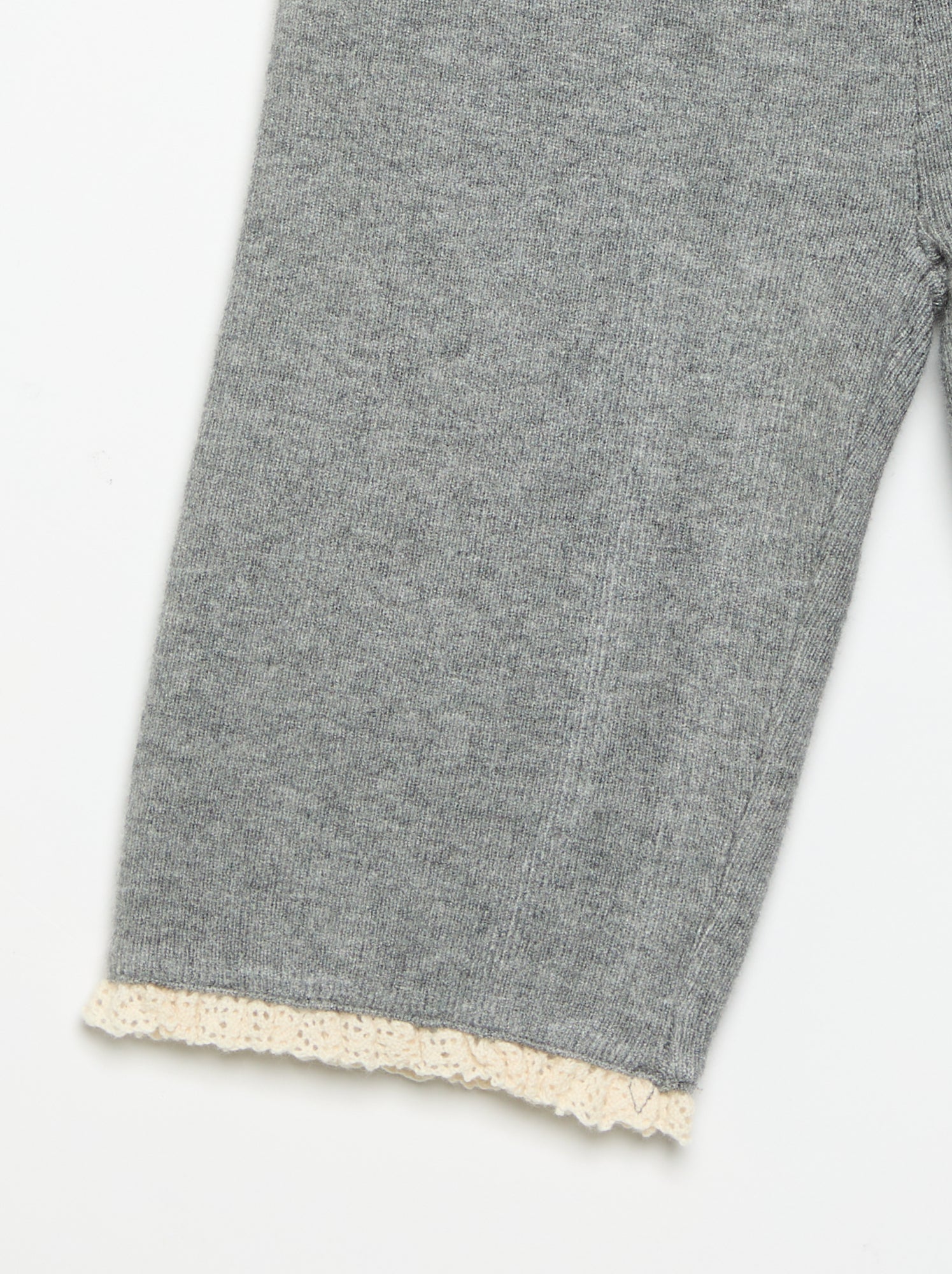 Pantalon uni en tricot - Gris