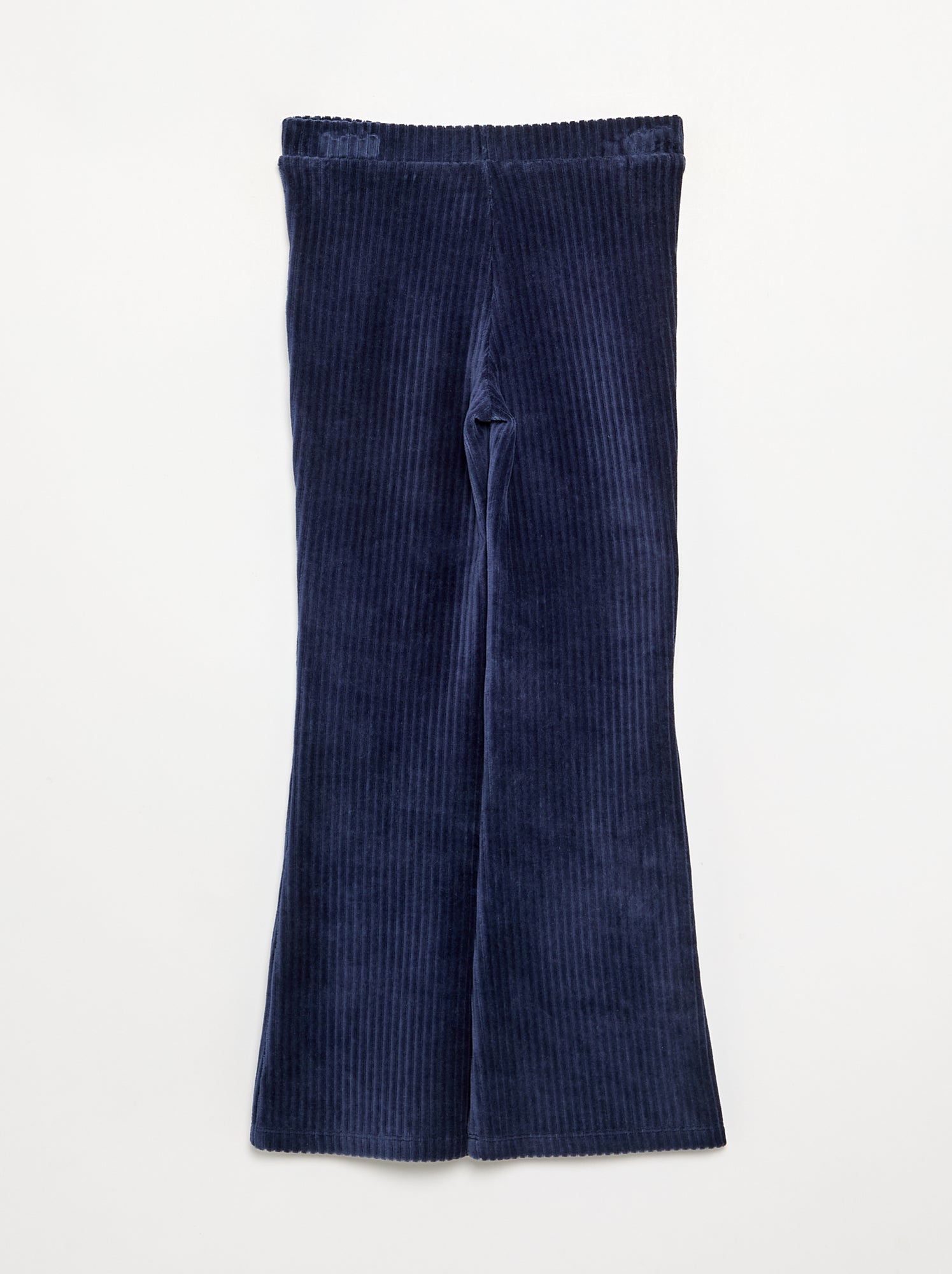 Pantalon uni en velours côtelé - Bleu