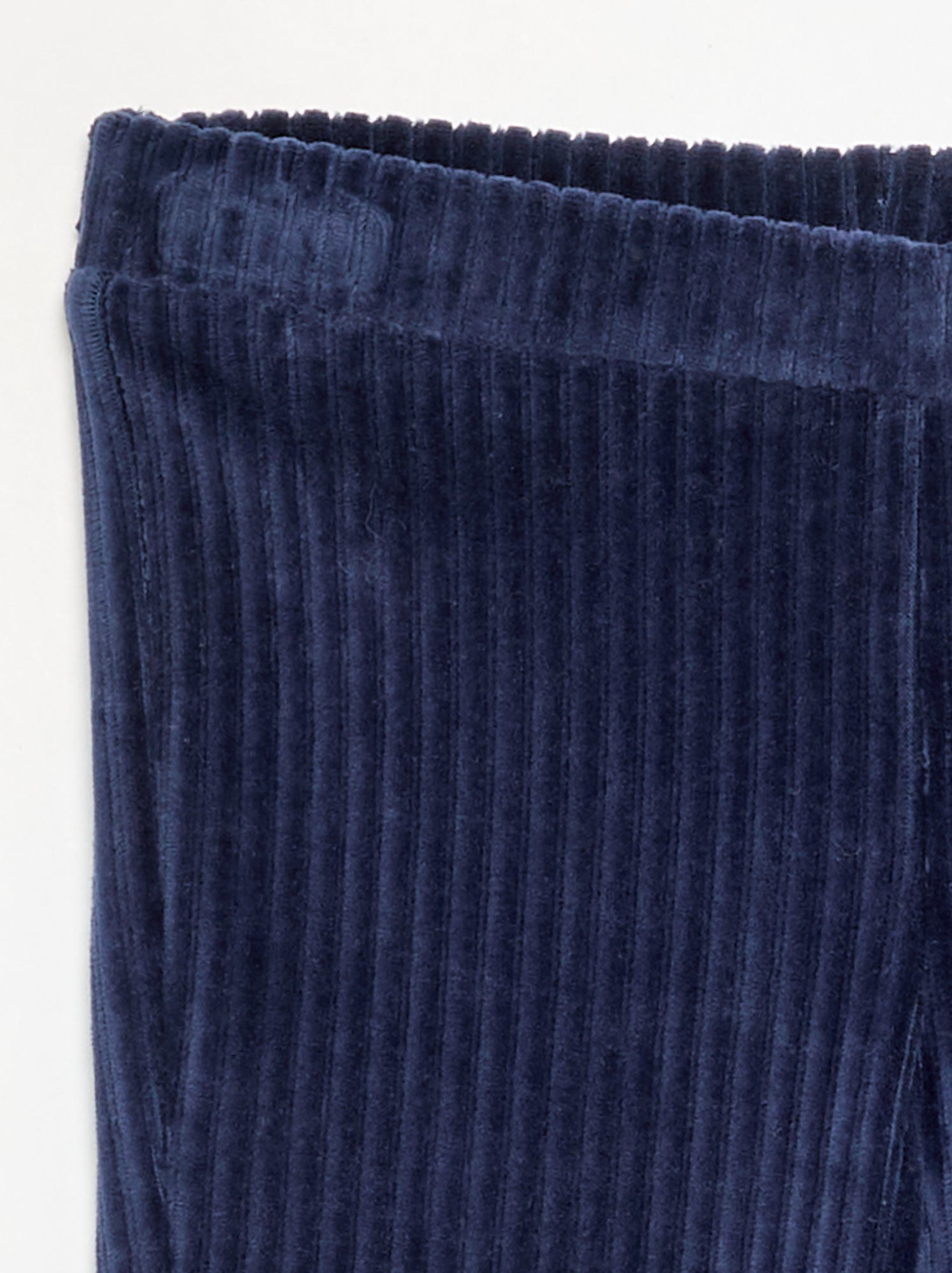 Pantalon uni en velours côtelé - Bleu