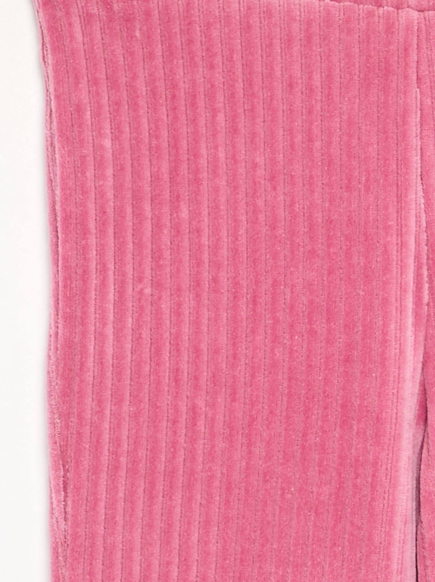 Pantalon uni en velours côtelé - Rose