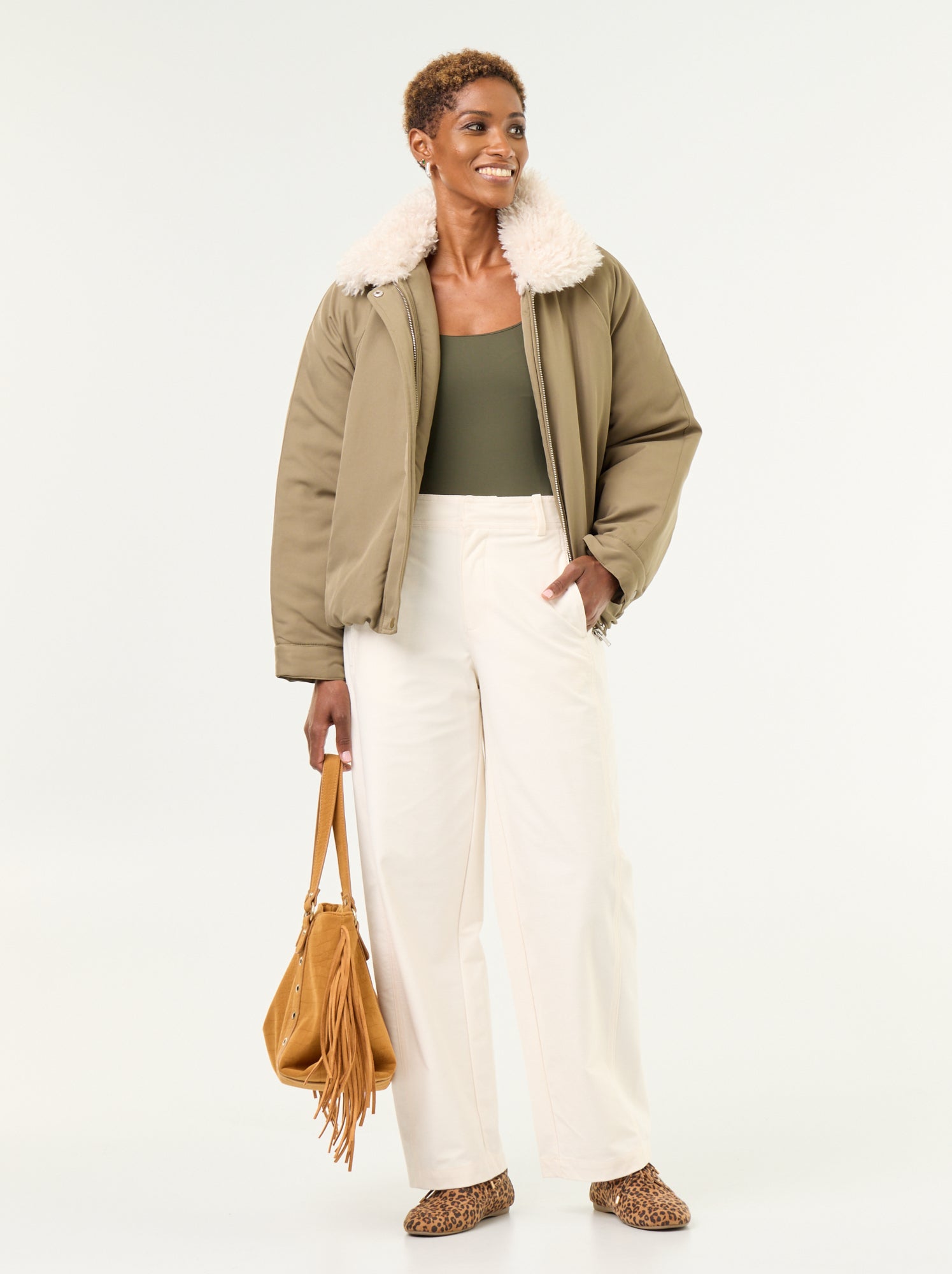 Pantalon uni forme large - Blanc