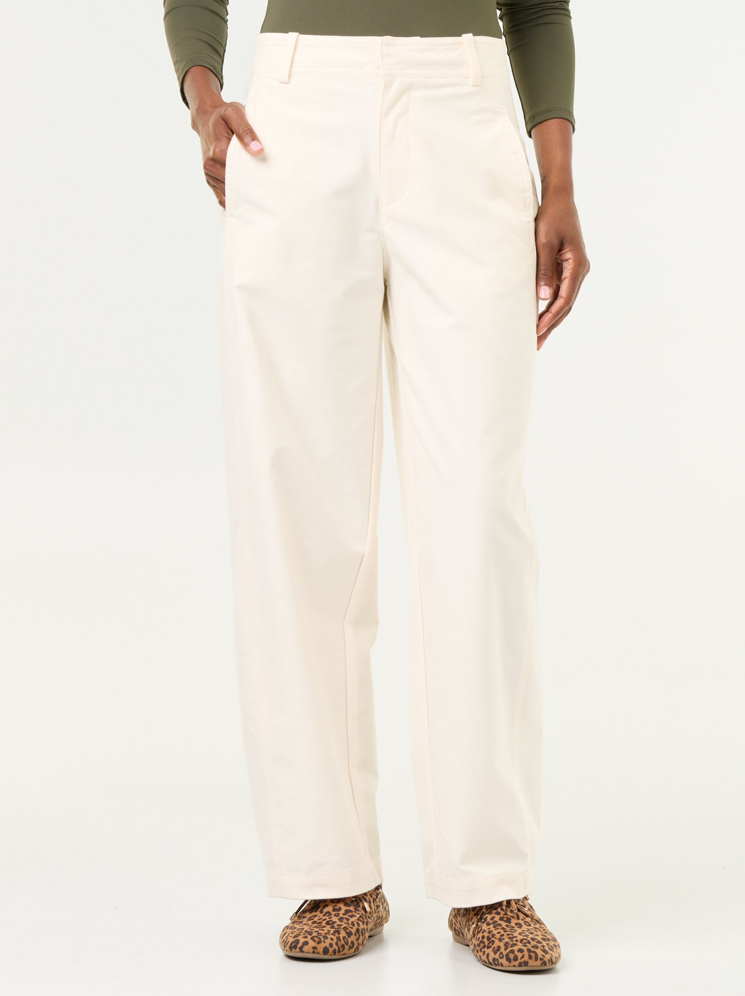 Pantalon uni forme large - Blanc
