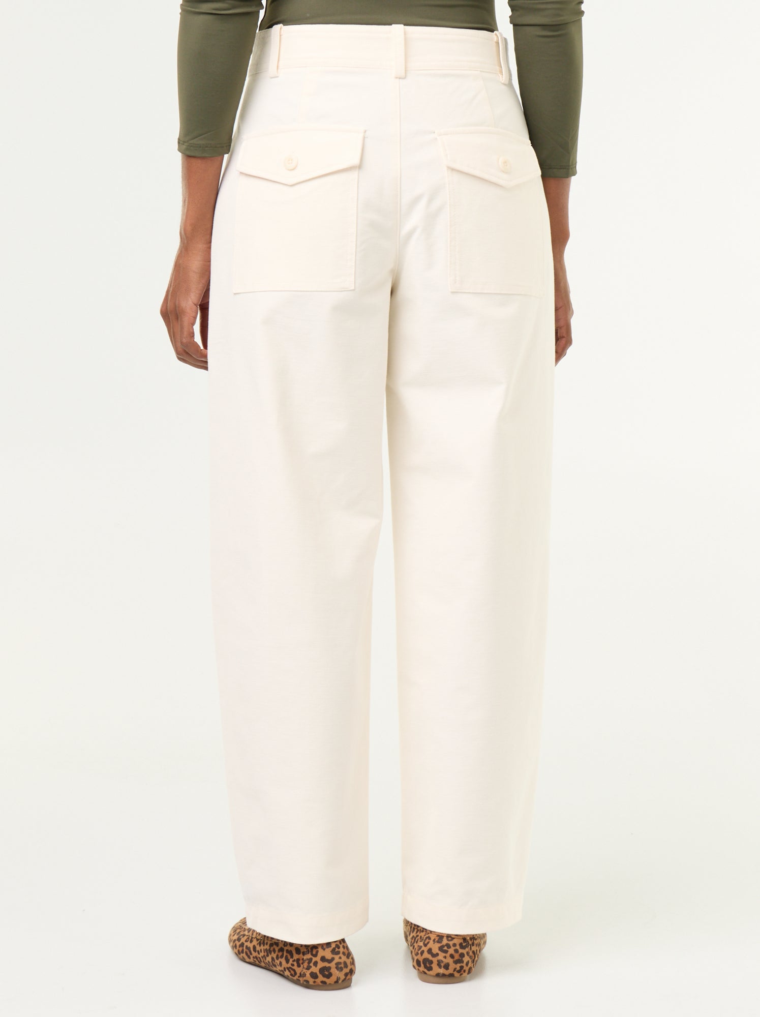 Pantalon uni forme large - Blanc