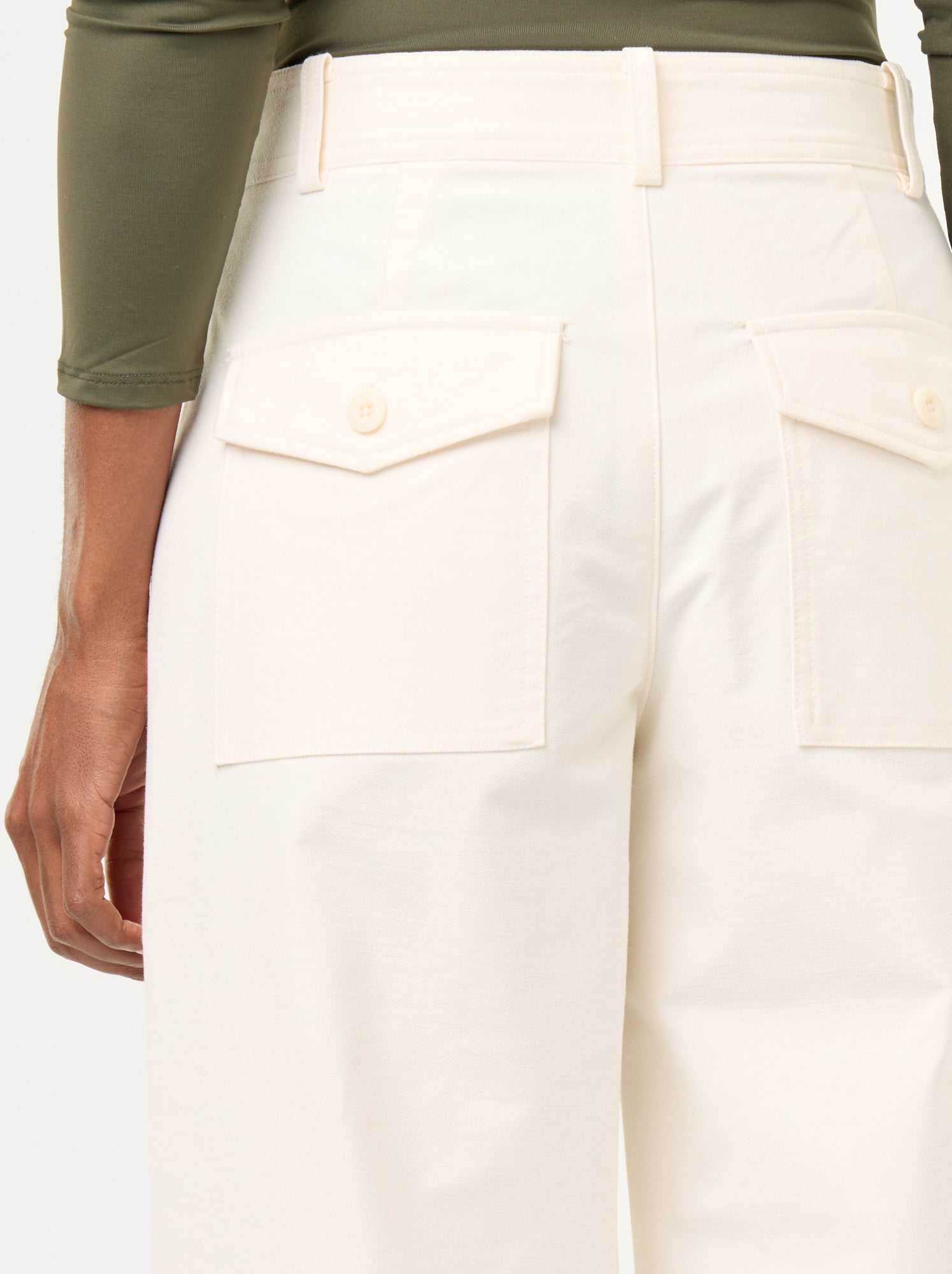 Pantalon uni forme large - Blanc