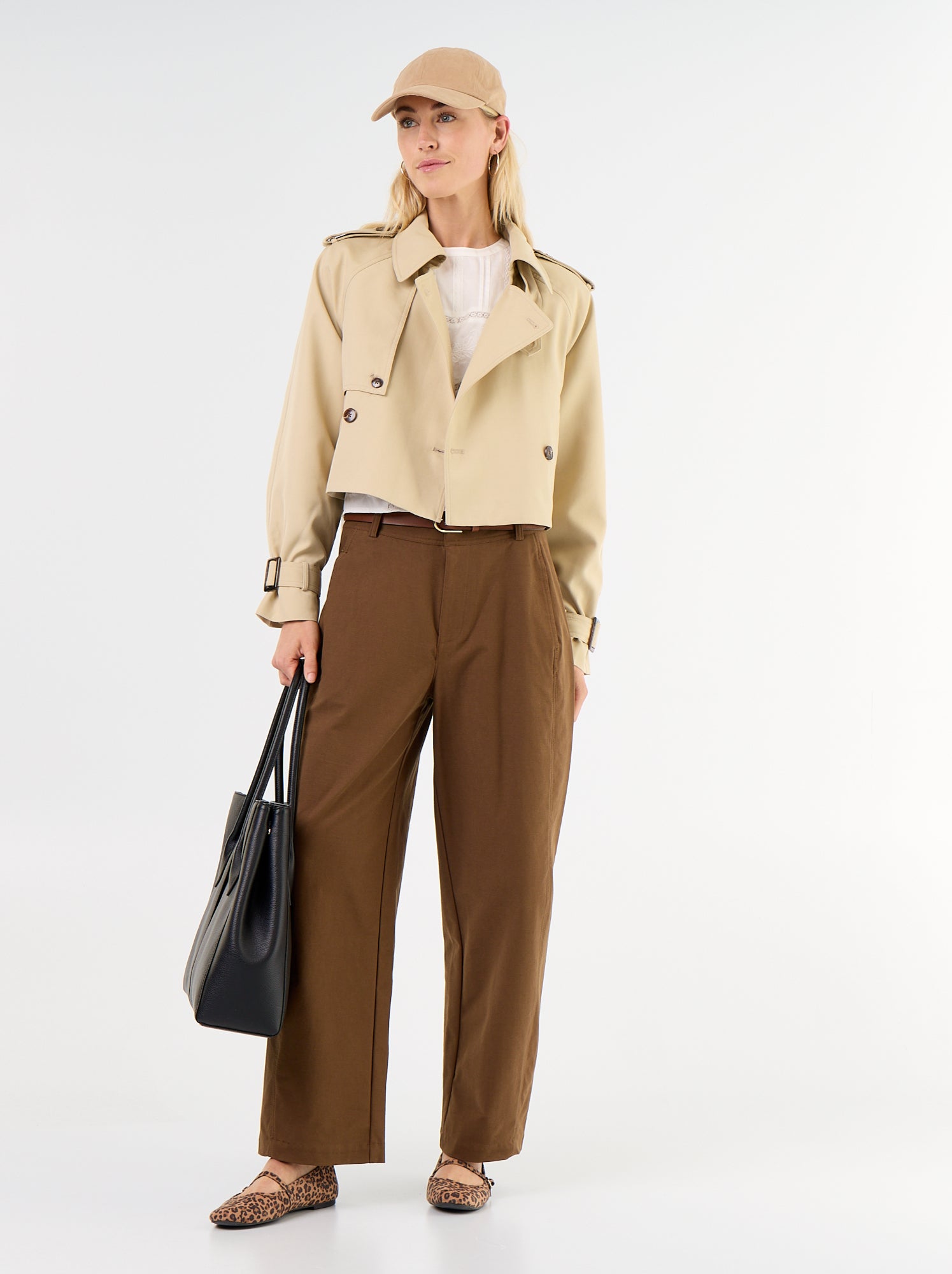 Pantalon uni forme large - Marron