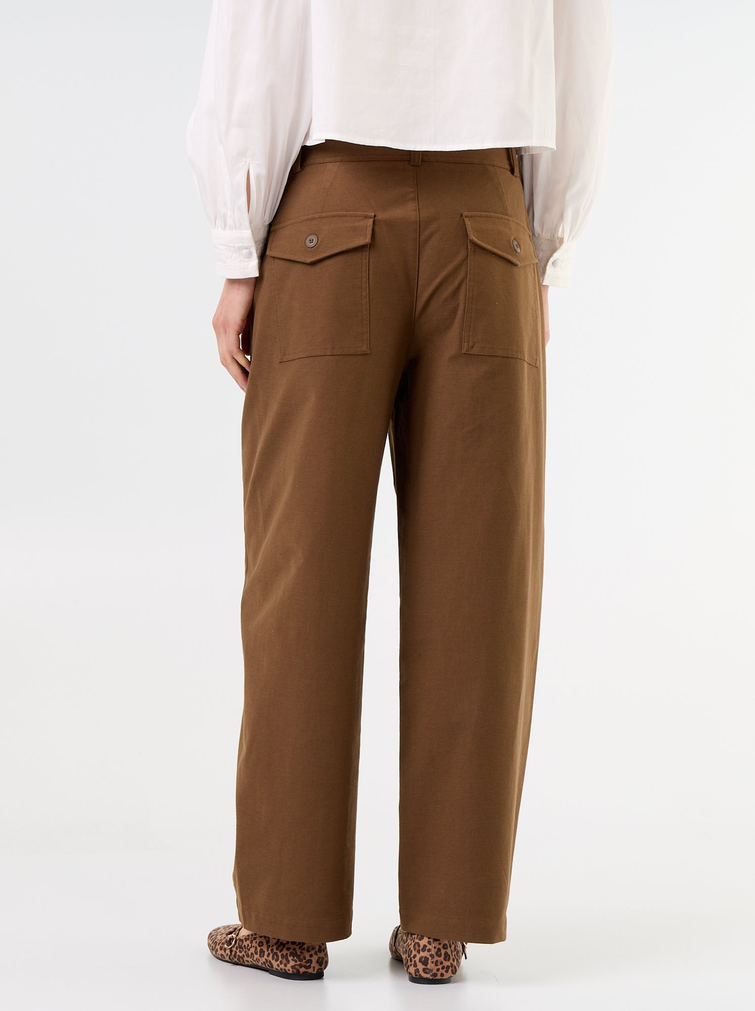 Pantalon uni forme large - Marron