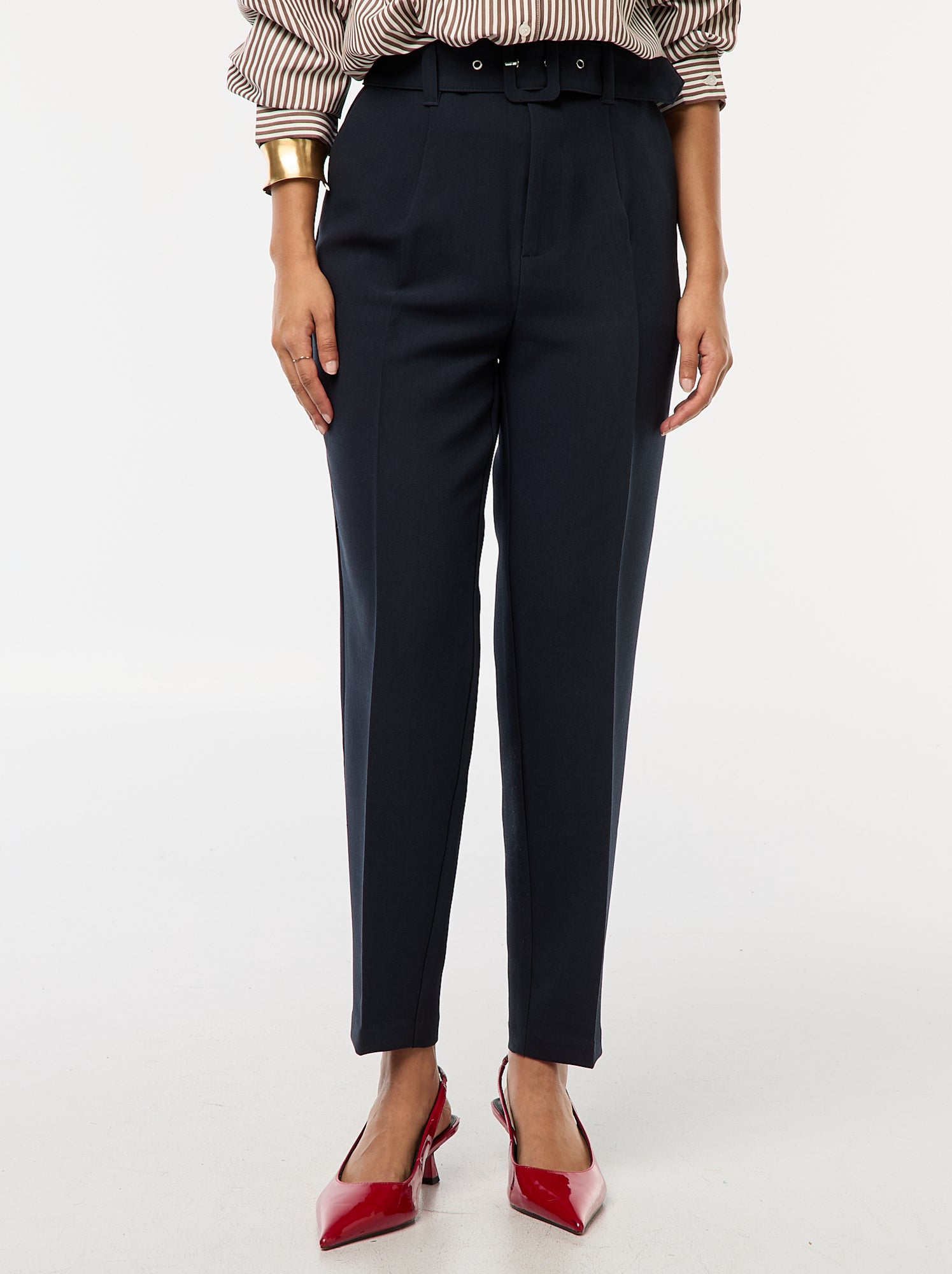 Pantalon uni pour femme à taille standard - Bleu