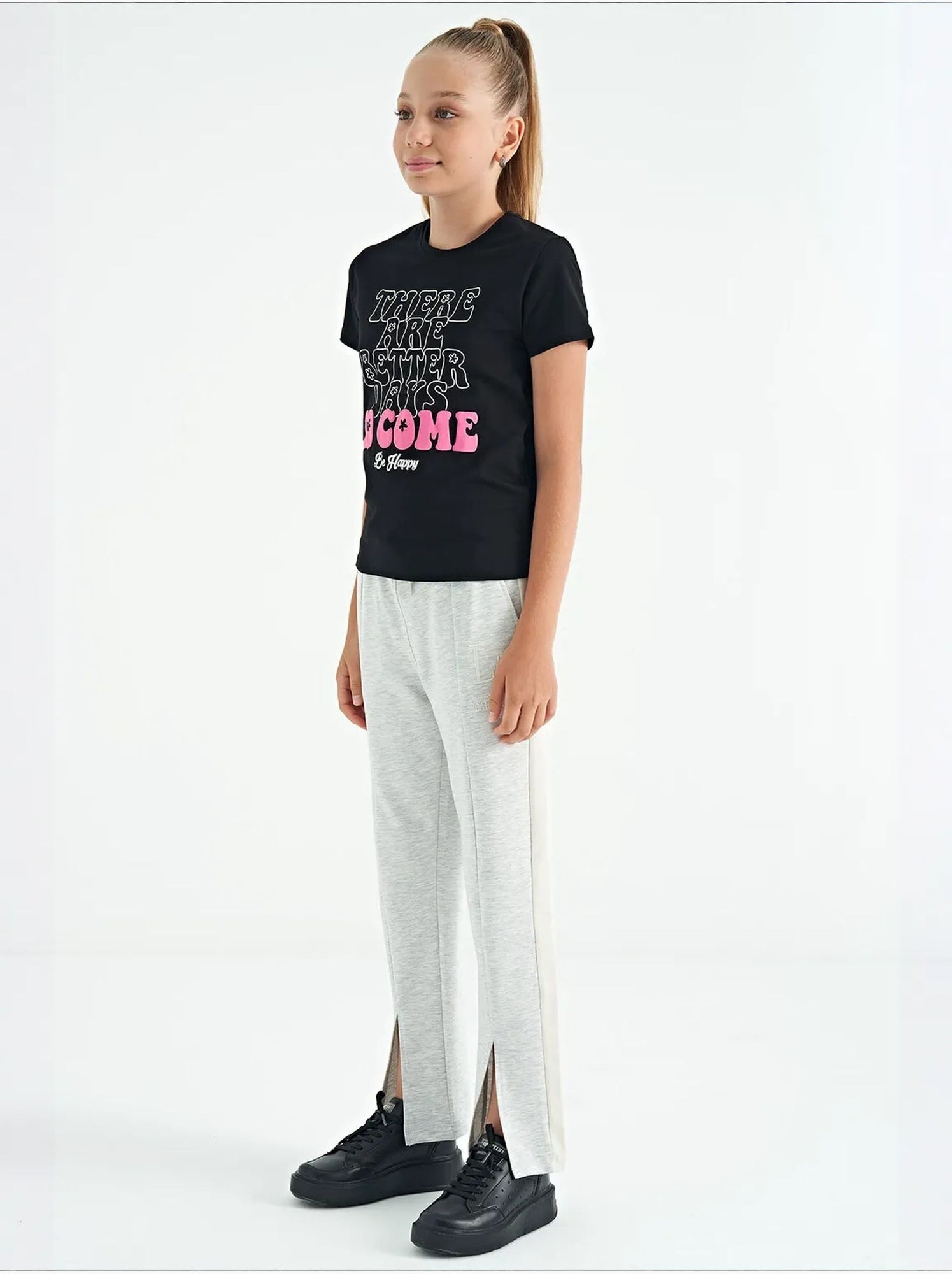Pantalon unisexe junior en mélange de coton tommy - Gris clair