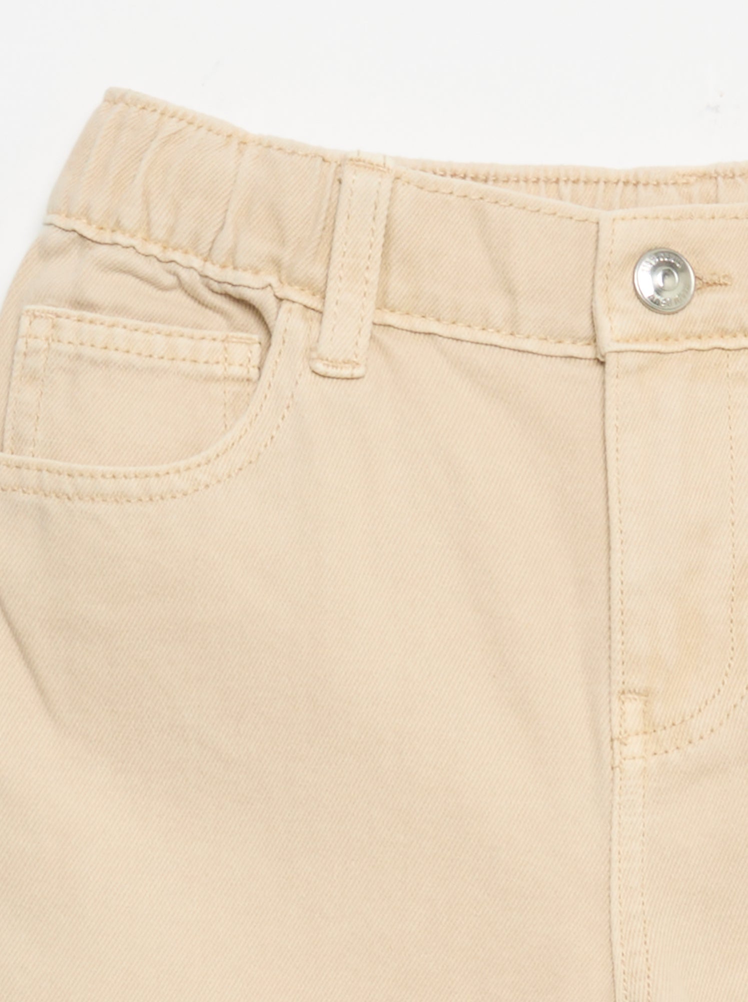 Pantalon wide leg à taille ajustable - Beige