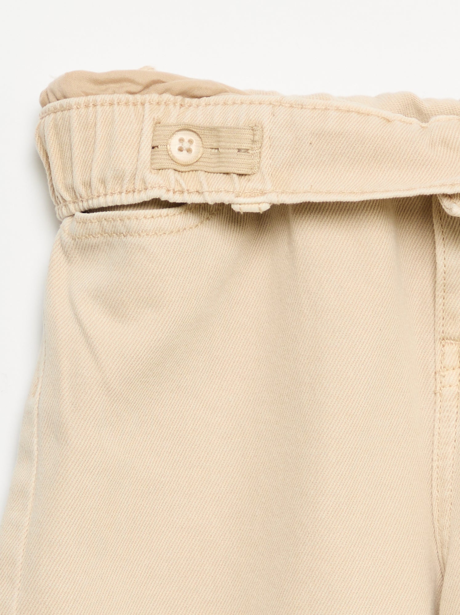 Pantalon wide leg à taille ajustable - Beige