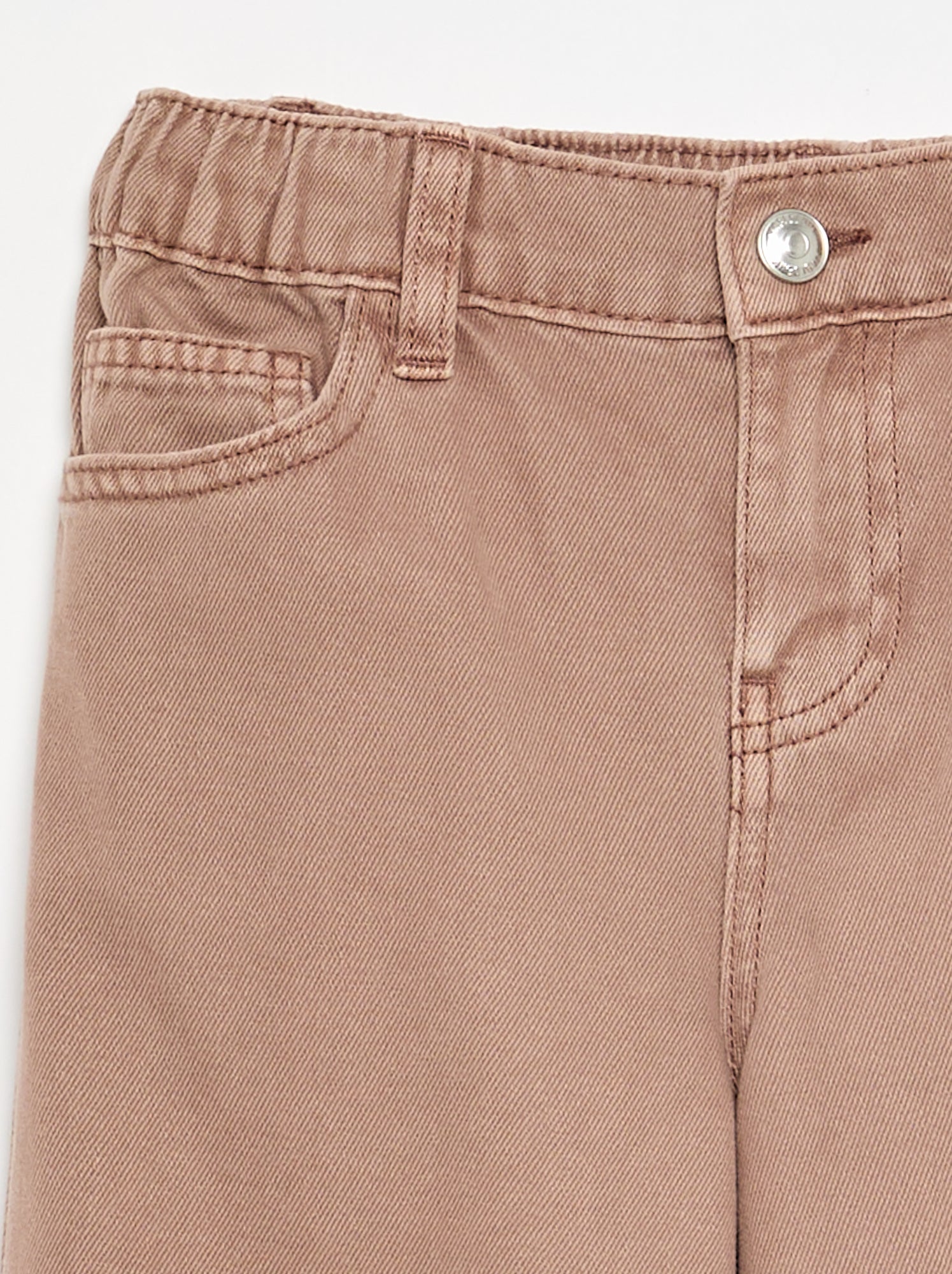 Pantalon wide leg à taille ajustable - Marron