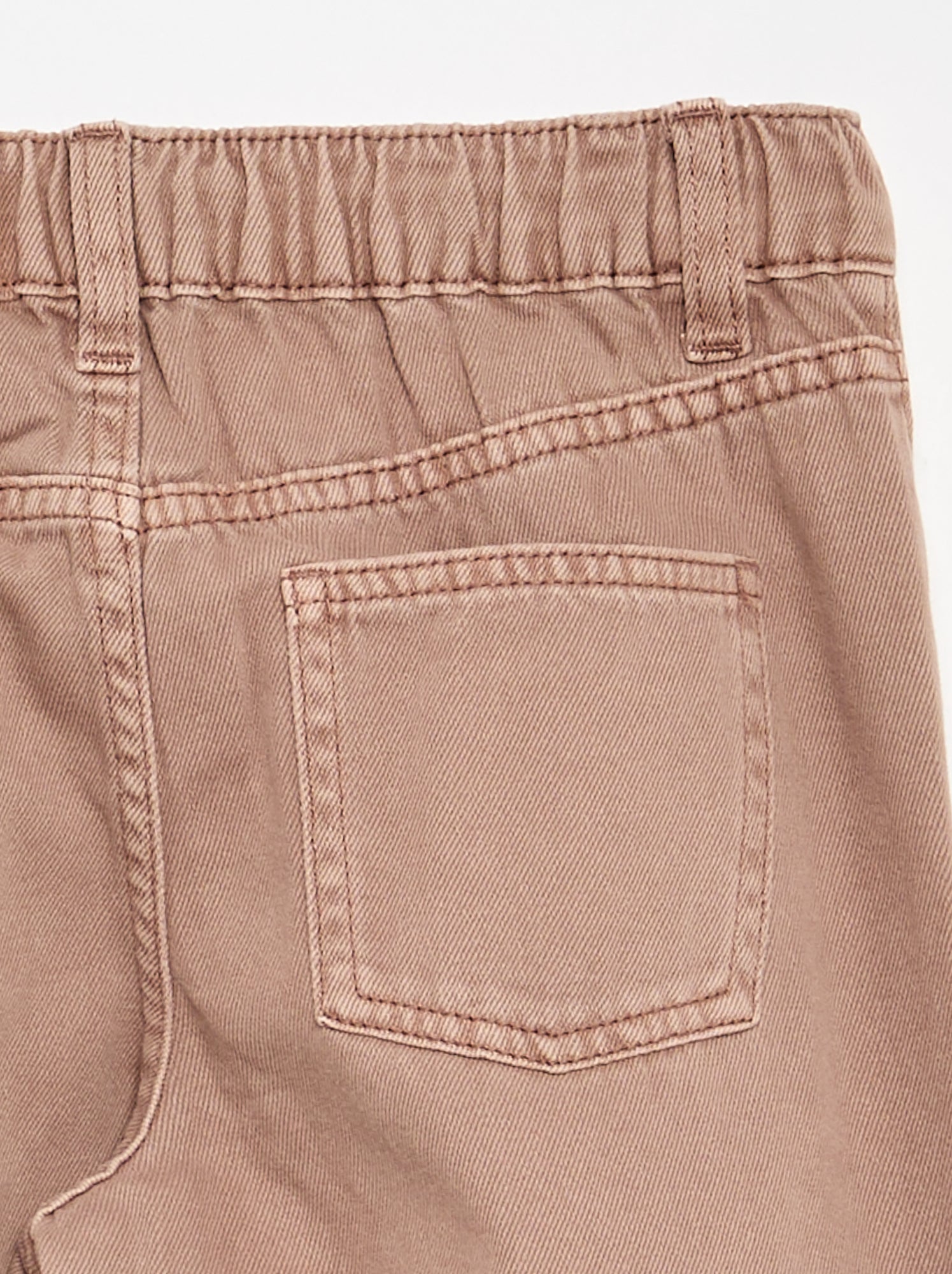 Pantalon wide leg à taille ajustable - Marron