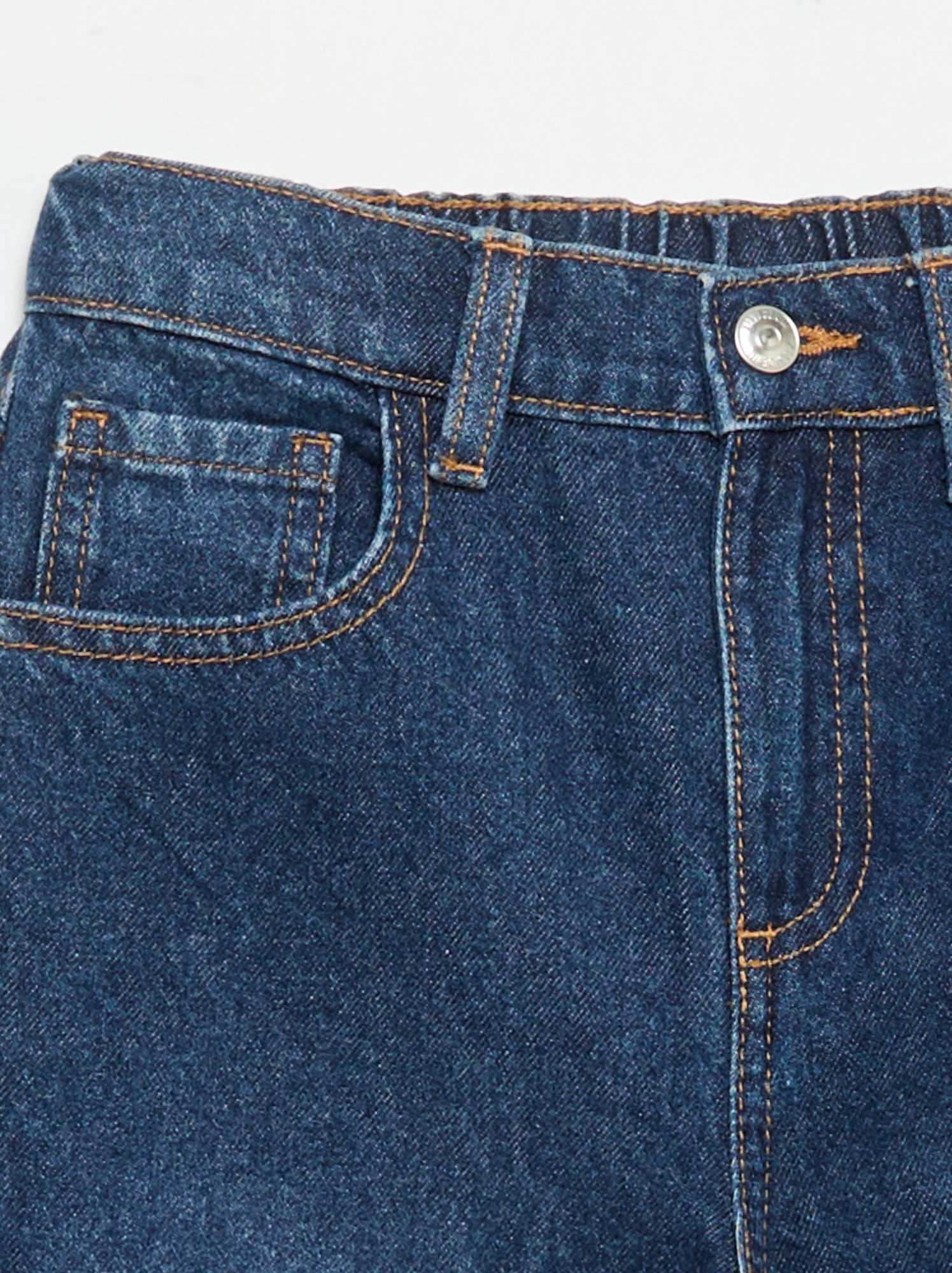 Pantalon wide leg avec broderies - Bleu (GJK43_2)