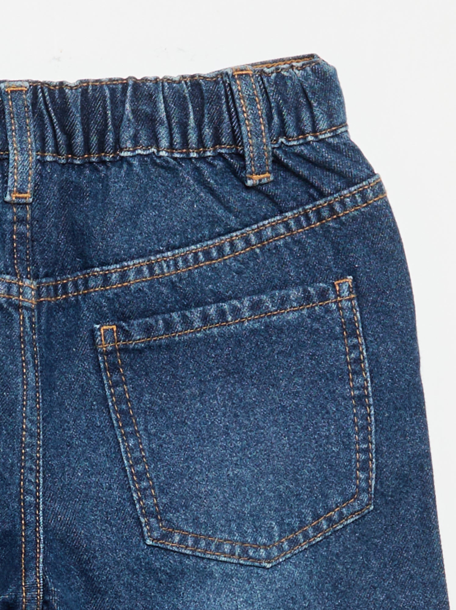 Pantalon wide leg avec broderies - Bleu (GJK43_2)