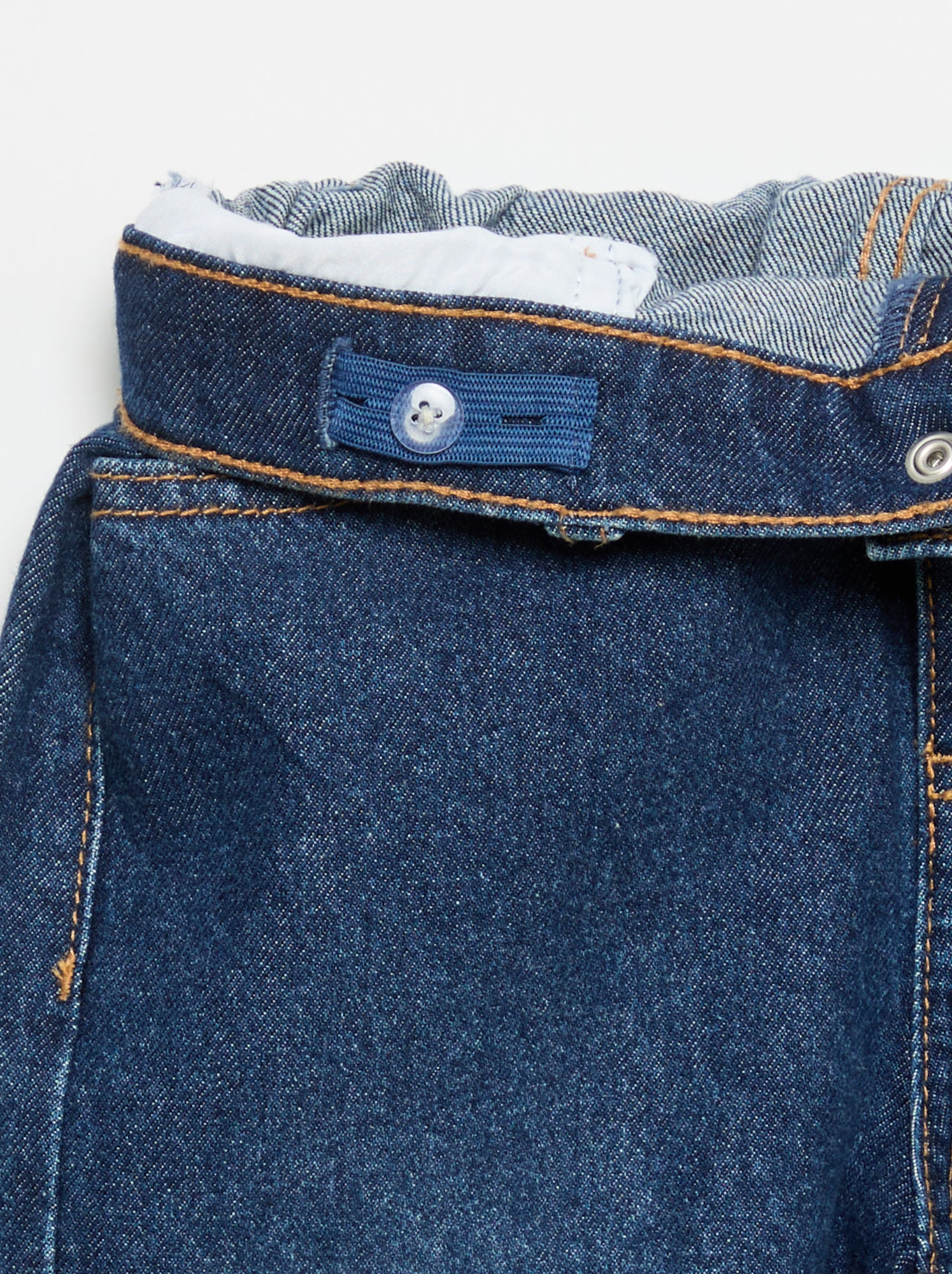 Pantalon wide leg avec broderies - Bleu (GJK43_2)