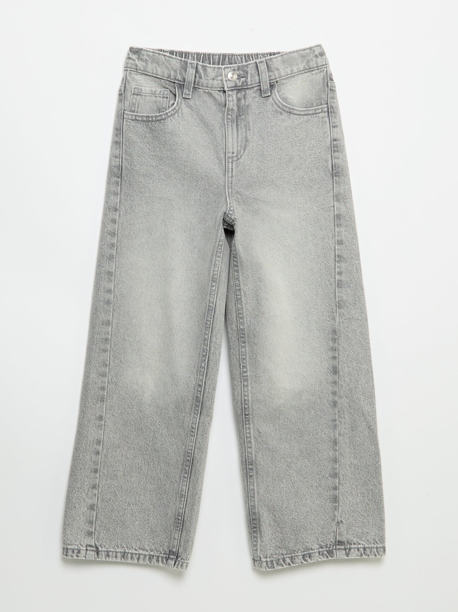 Pantalon wide leg avec broderies - Gris (GJK43_3)