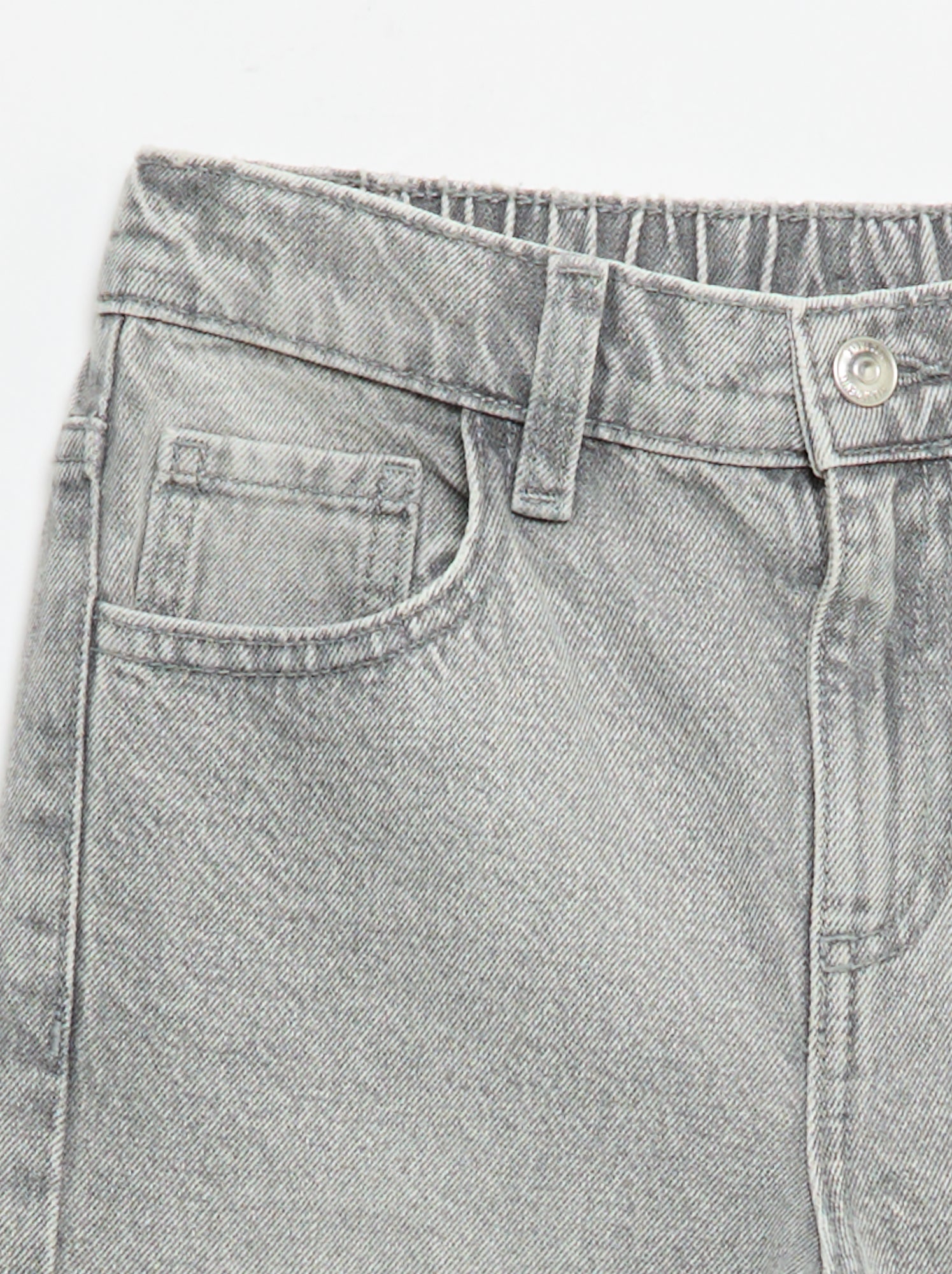 Pantalon wide leg avec broderies - Gris (GJK43_3)