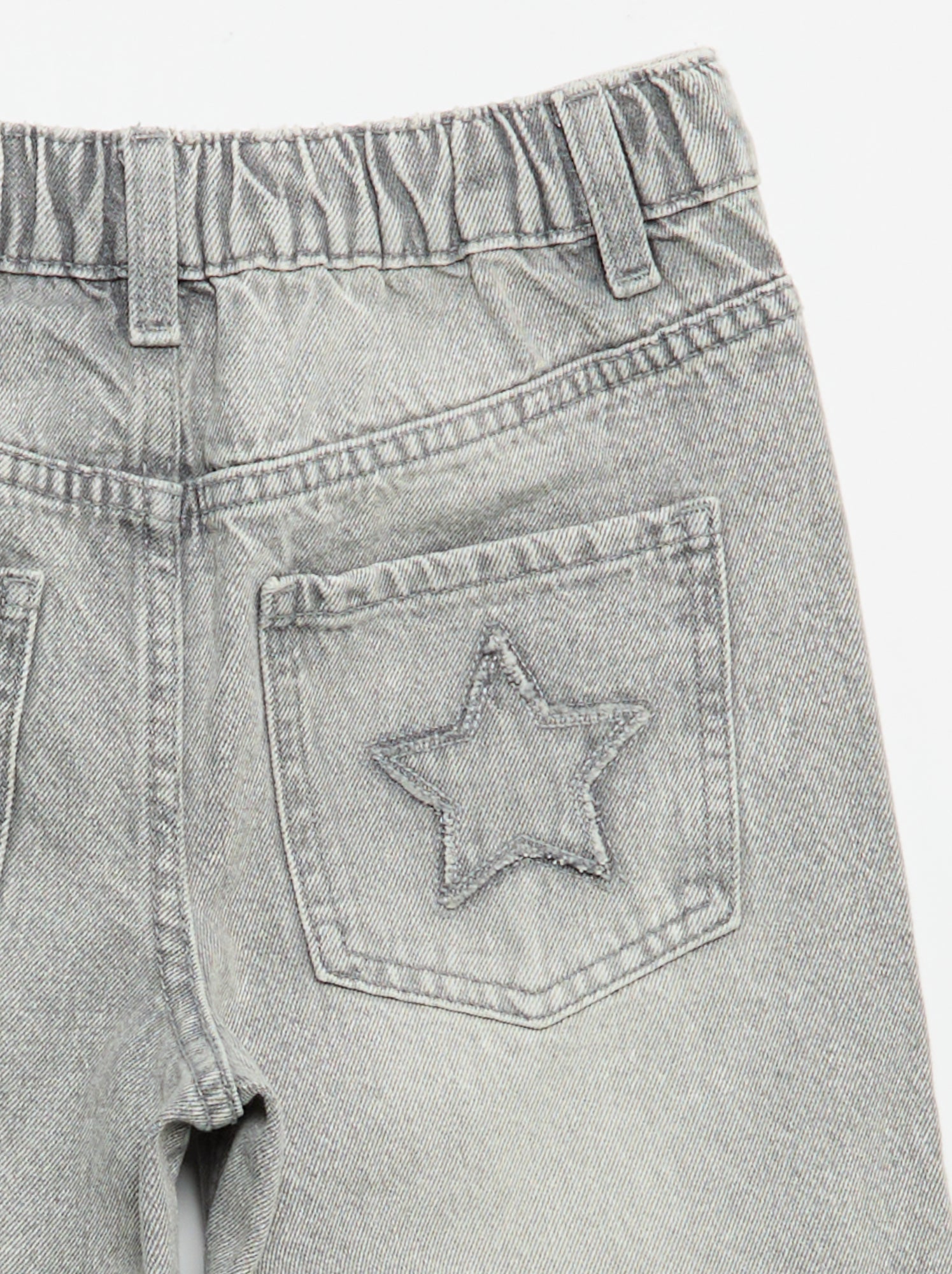 Pantalon wide leg avec broderies - Gris (GJK43_3)