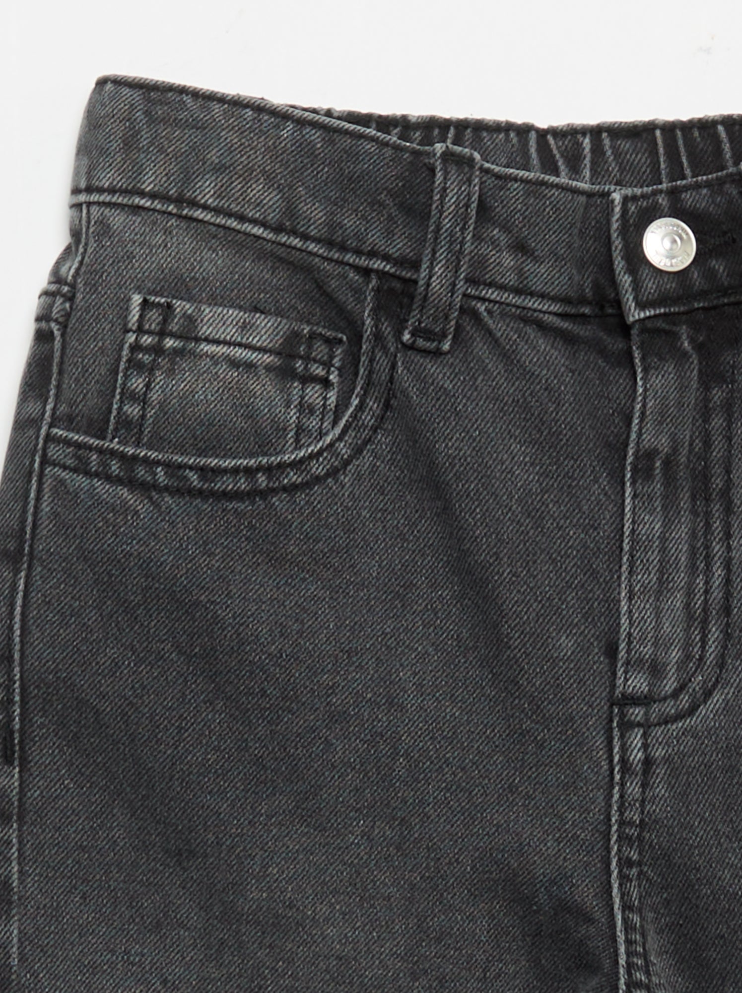 Pantalon wide leg avec broderies - Gris (GJK43_4)