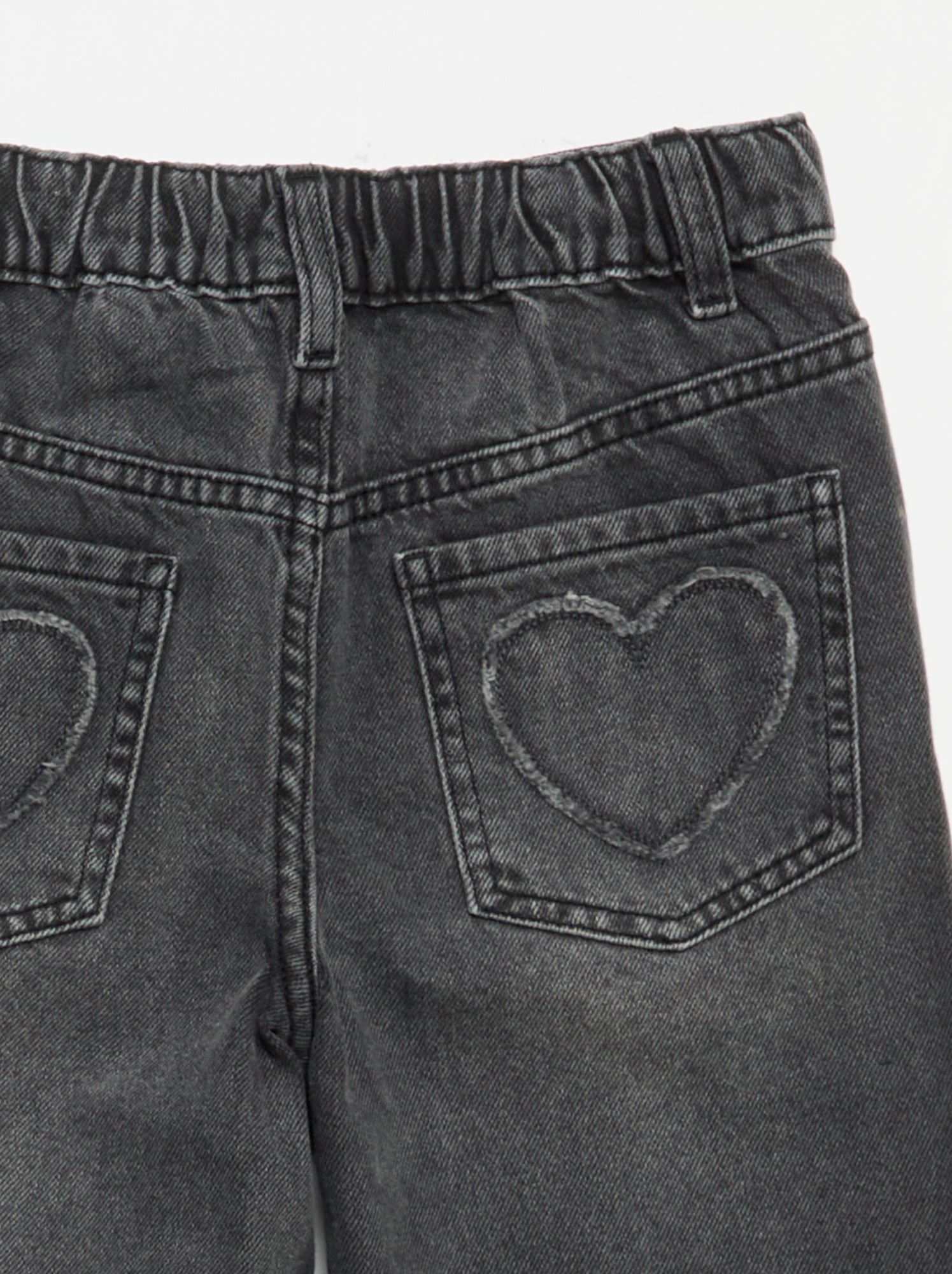 Pantalon wide leg avec broderies - Gris (GJK43_4)