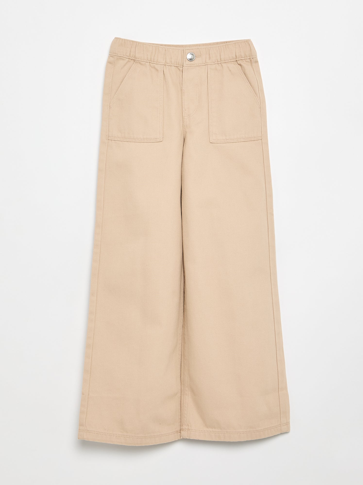 Pantalon wide leg - coupe ajustée - Beige