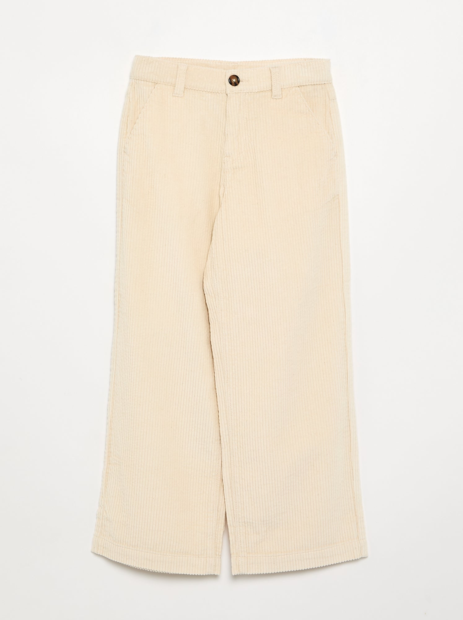 Pantalon wide leg en velours côtelés - Blanc
