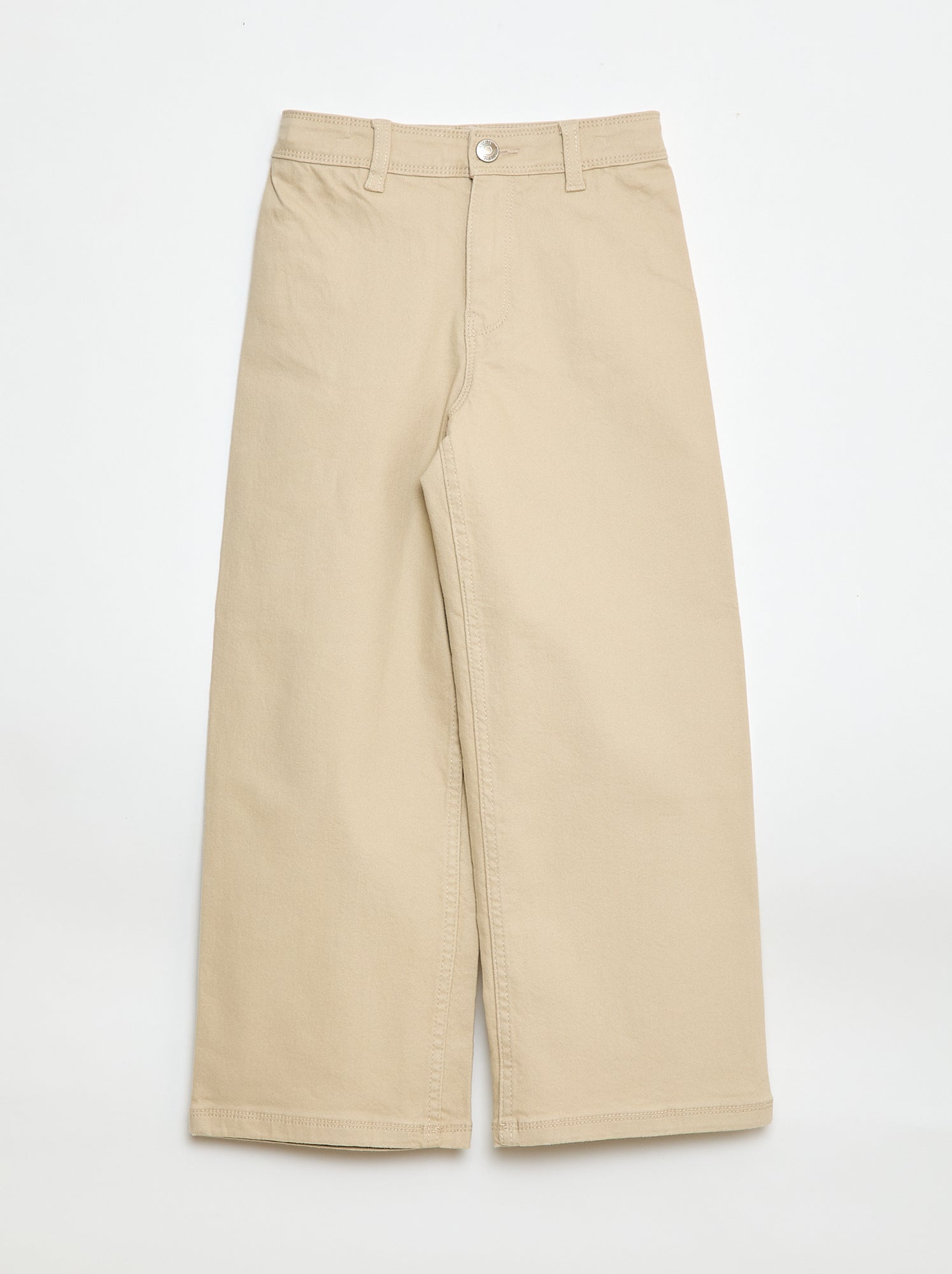 Pantalon wide leg sans poches devant - Beige