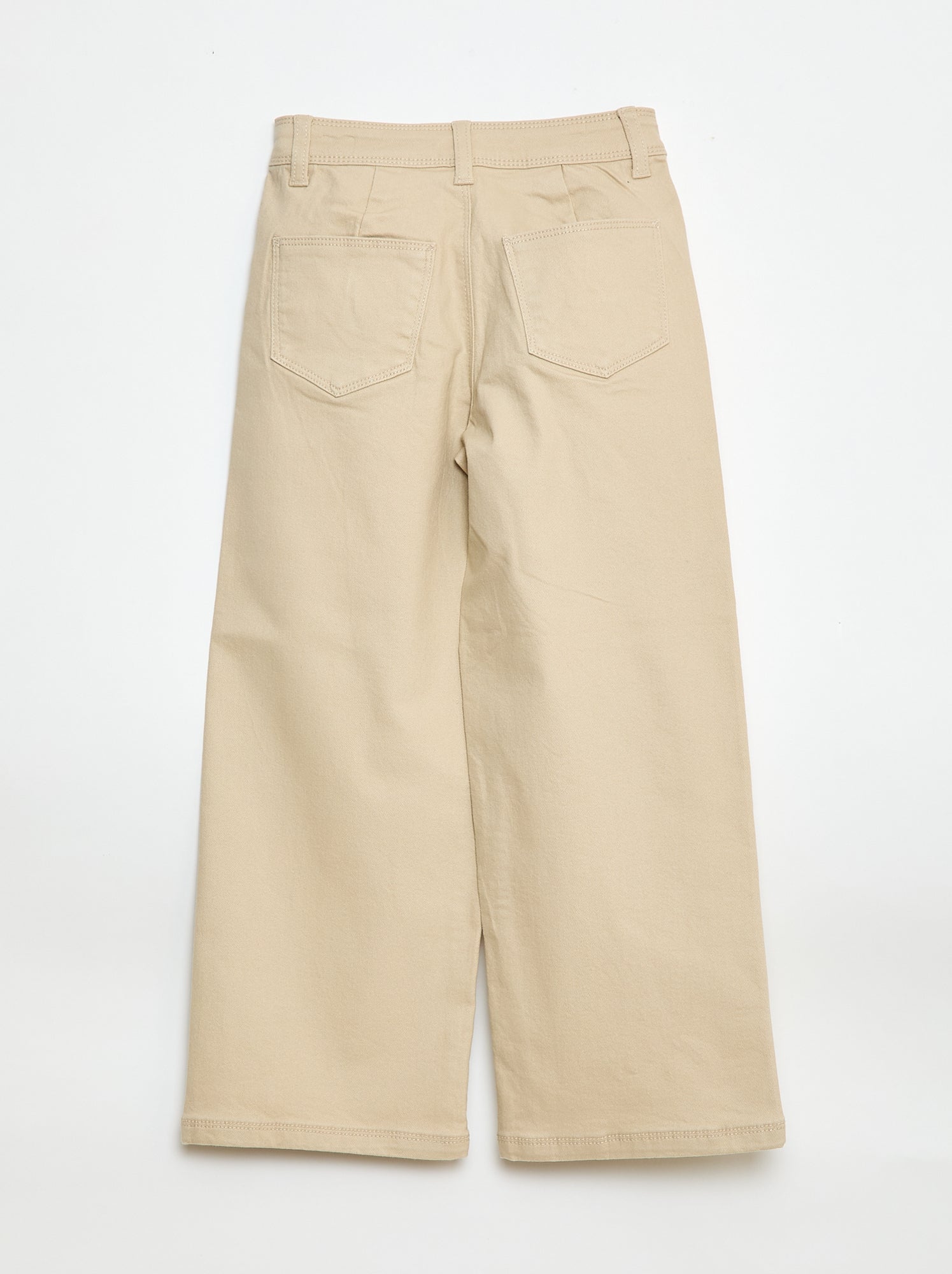 Pantalon wide leg sans poches devant - Beige