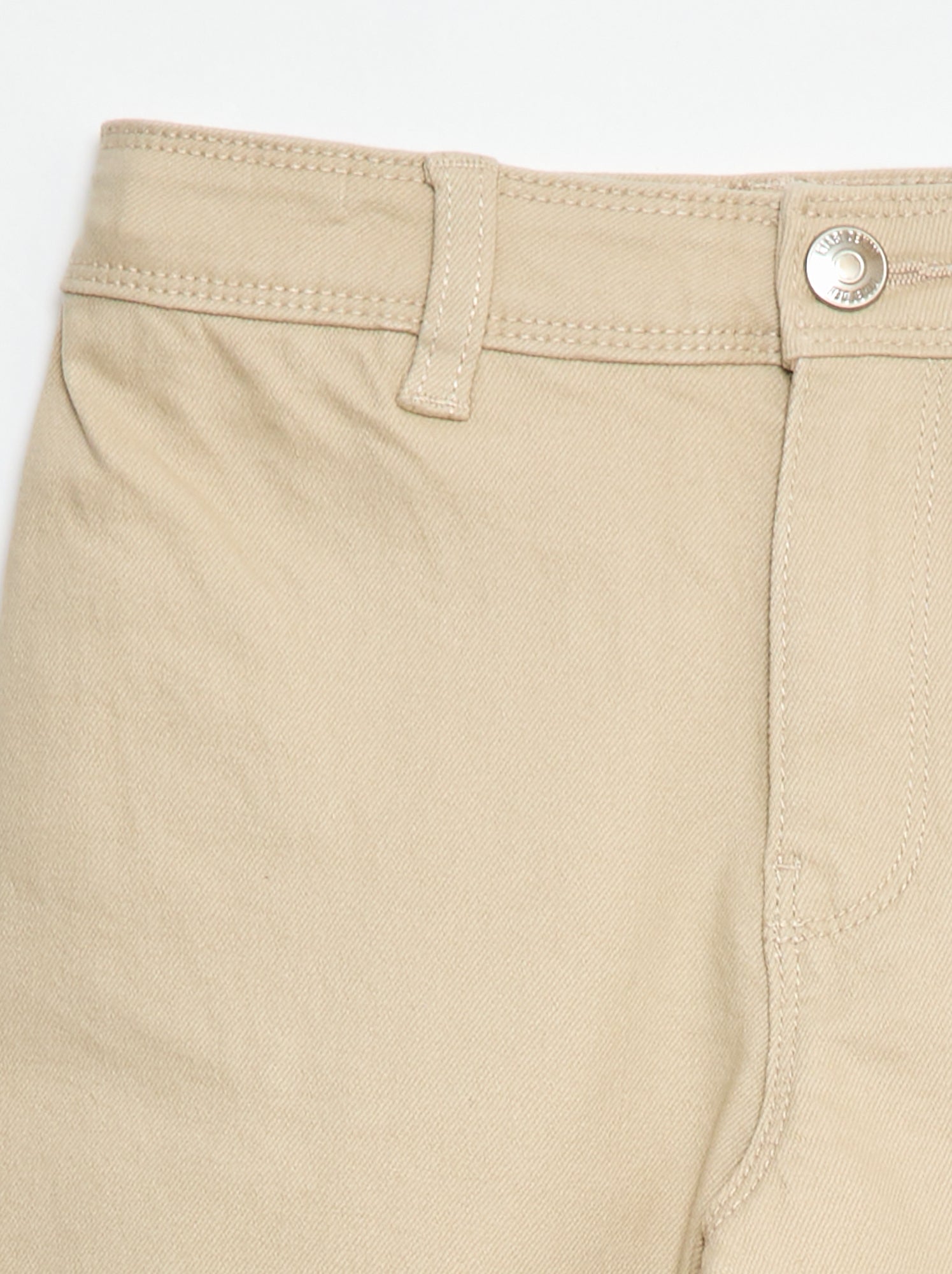 Pantalon wide leg sans poches devant - Beige