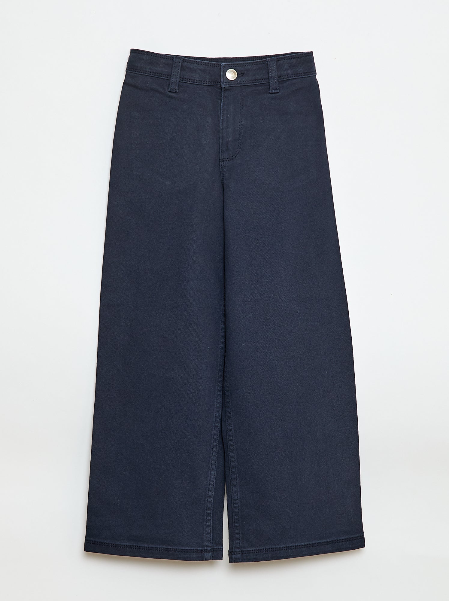 Pantalon wide leg sans poches devant - Bleu