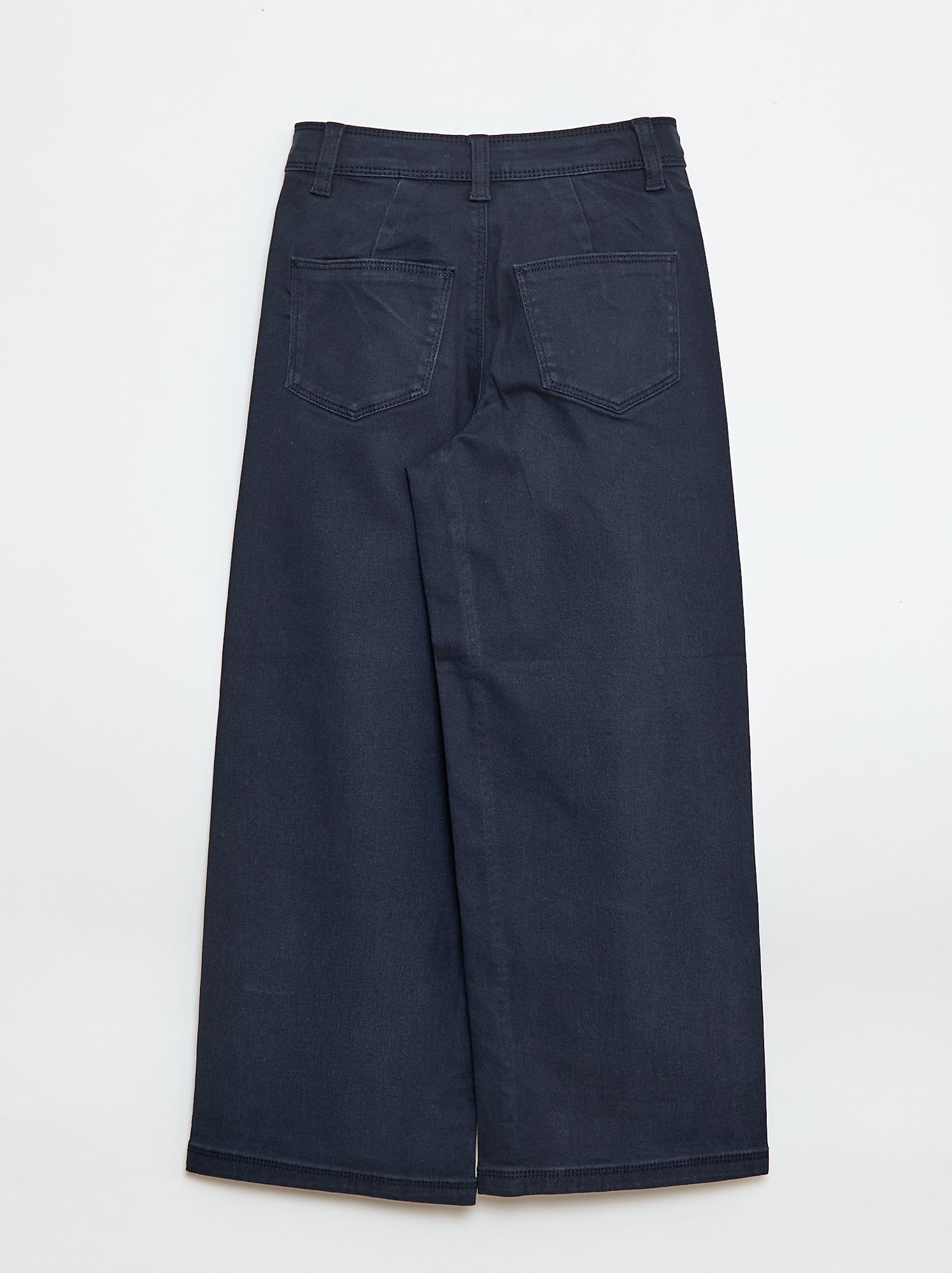 Pantalon wide leg sans poches devant - Bleu