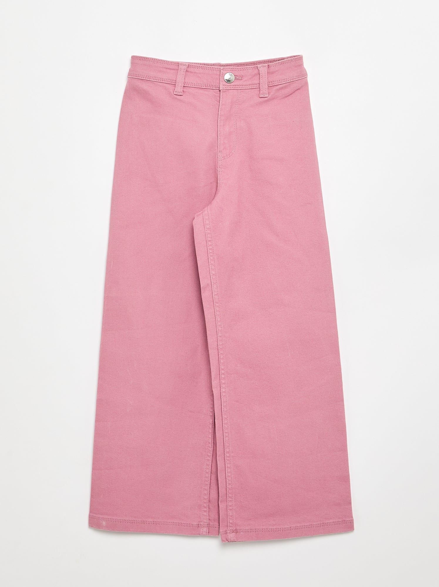 Pantalon wide leg sans poches devant - Rose