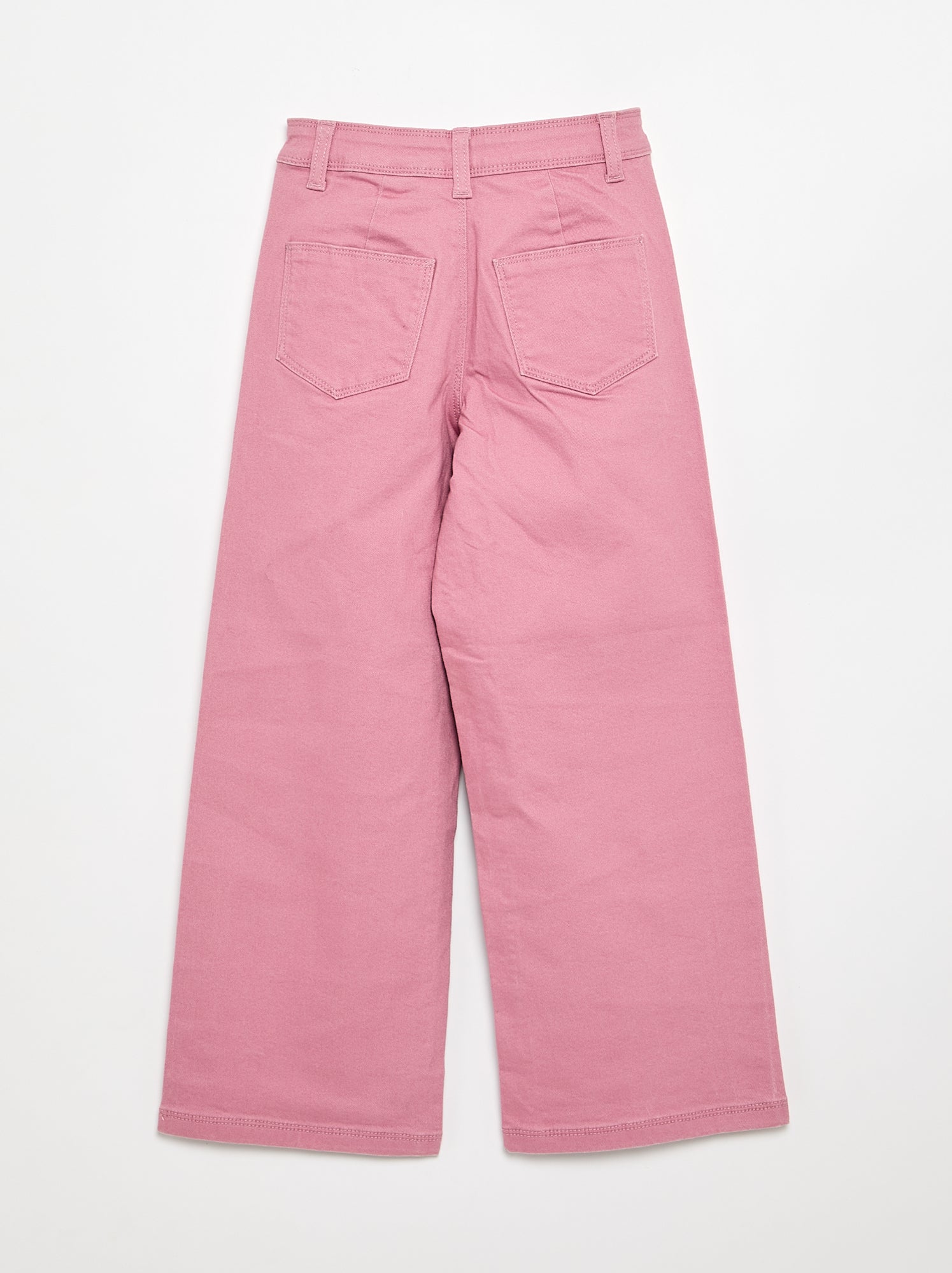 Pantalon wide leg sans poches devant - Rose
