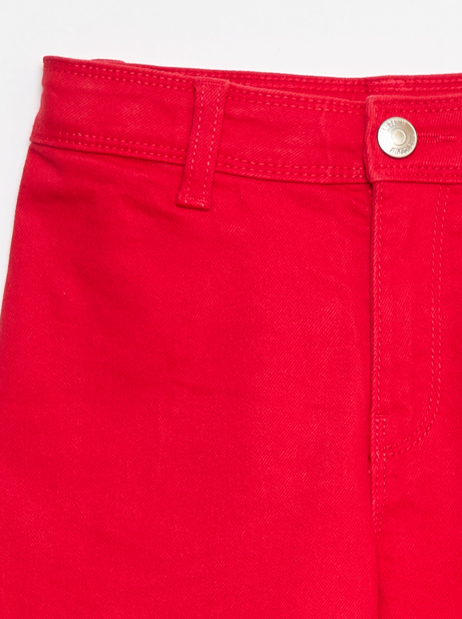 Pantalon wide leg sans poches devant - Rouge