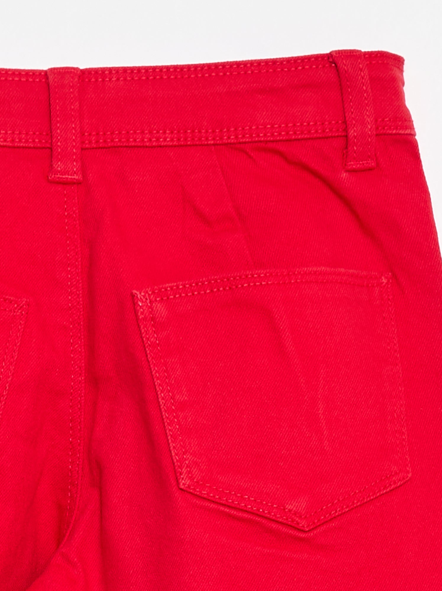 Pantalon wide leg sans poches devant - Rouge