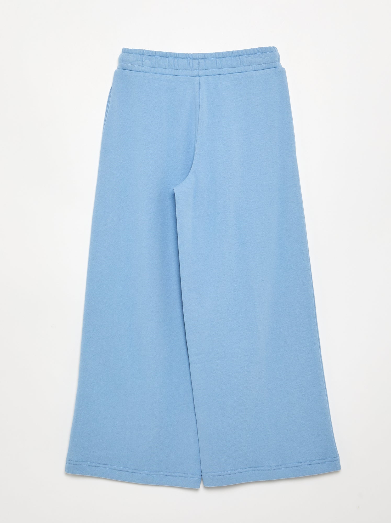 Pantalon wide leg uni - Bleu