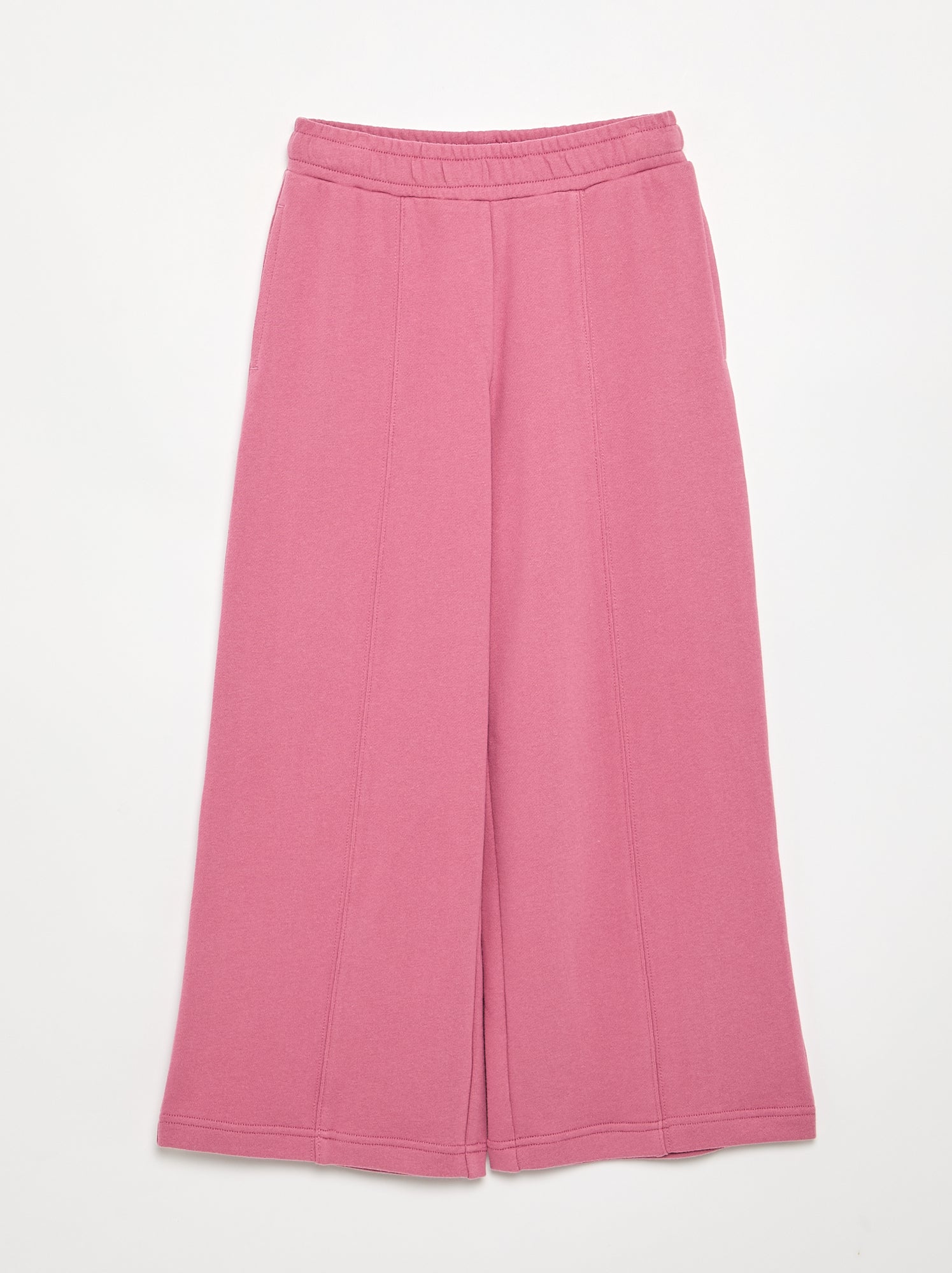 Pantalon wide leg uni - Rose