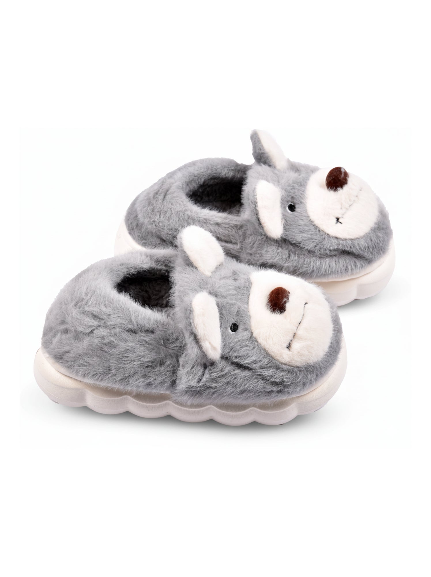 Pantoufles Enfant Animaux 3D Ultra Douces MD9758 - Gris