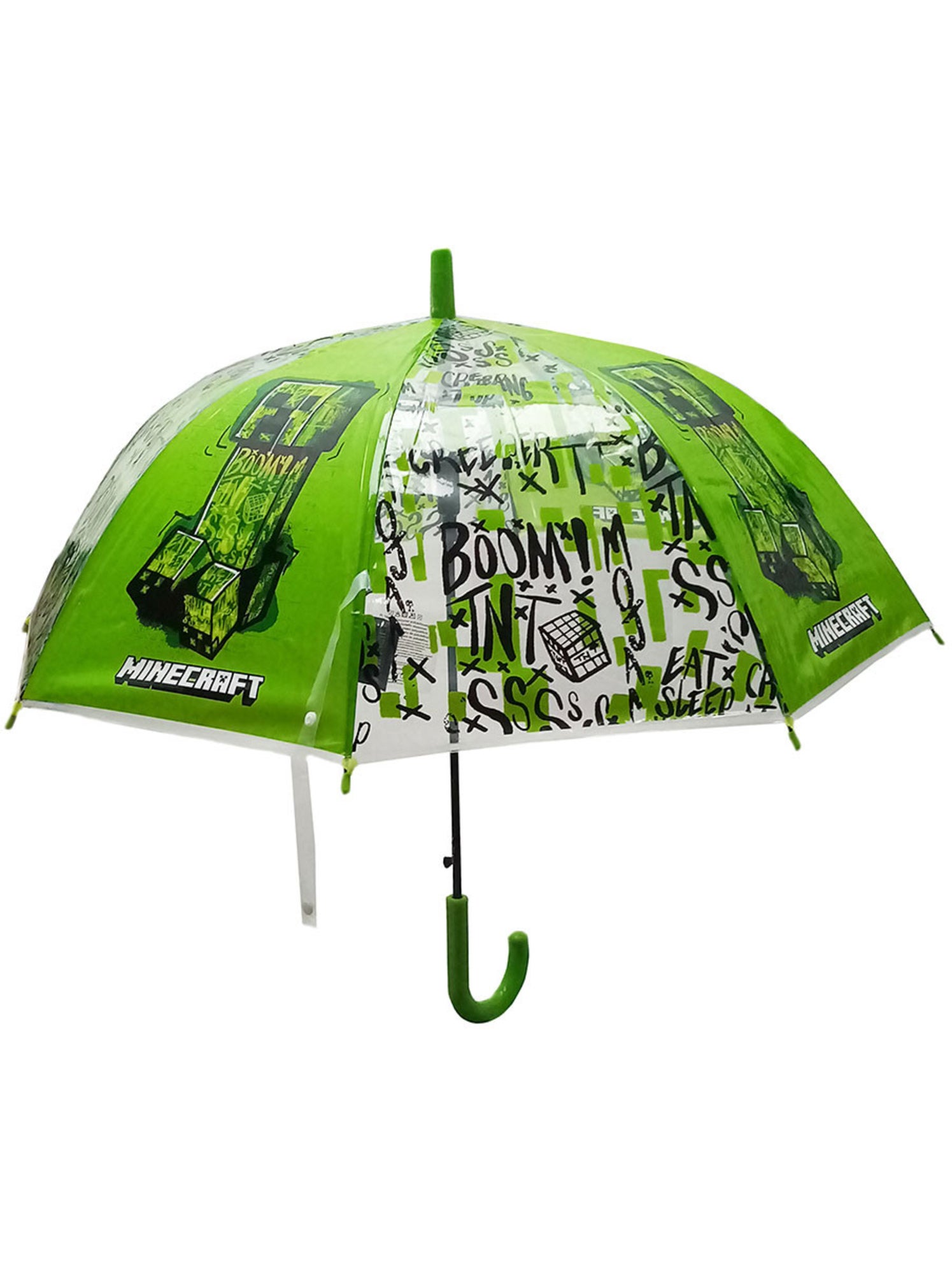 Parapluie enfant Minecraft Creeper et TNT manuel 43 cm - Vert