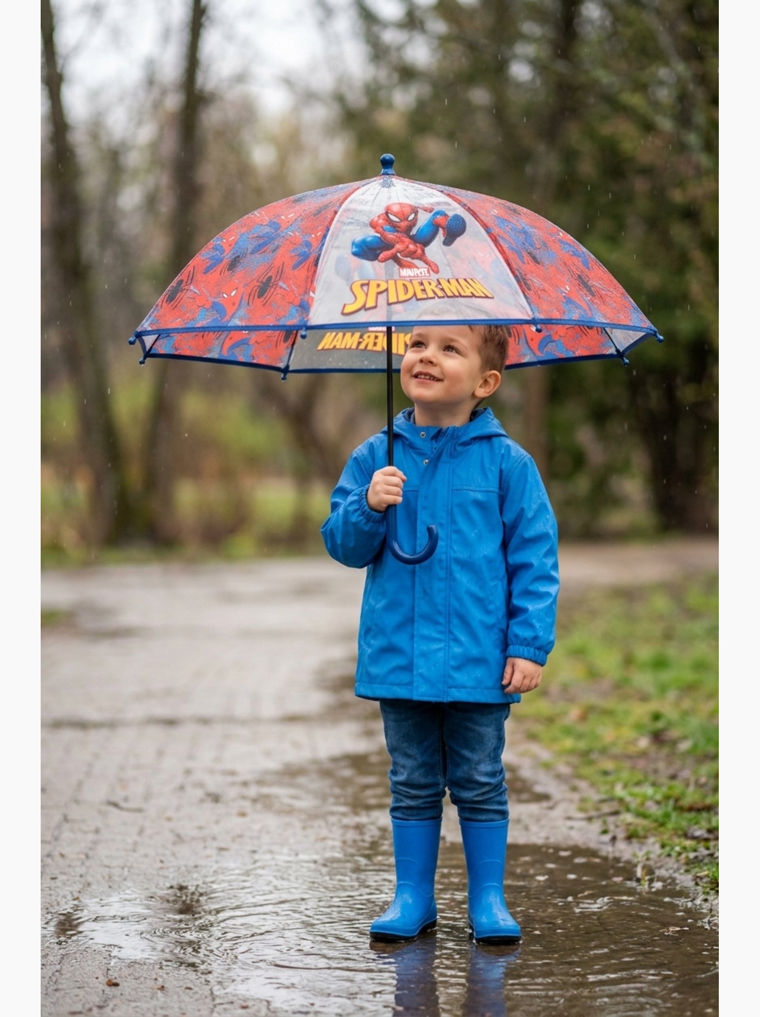 Parapluie   garçon spiderman - licence officielle - Bleu