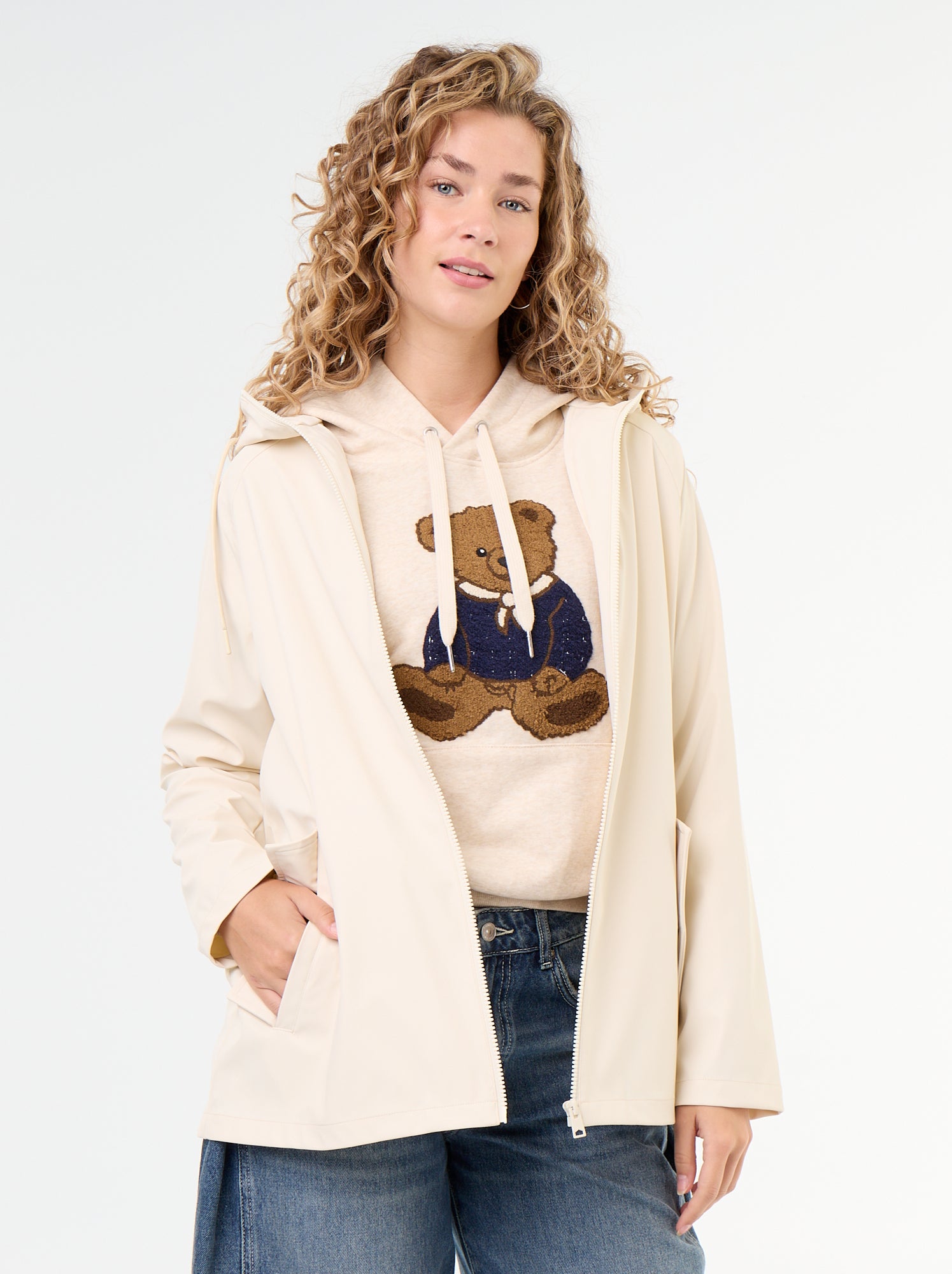 Parka à capuche déperlant - Beige (FWT15_2)