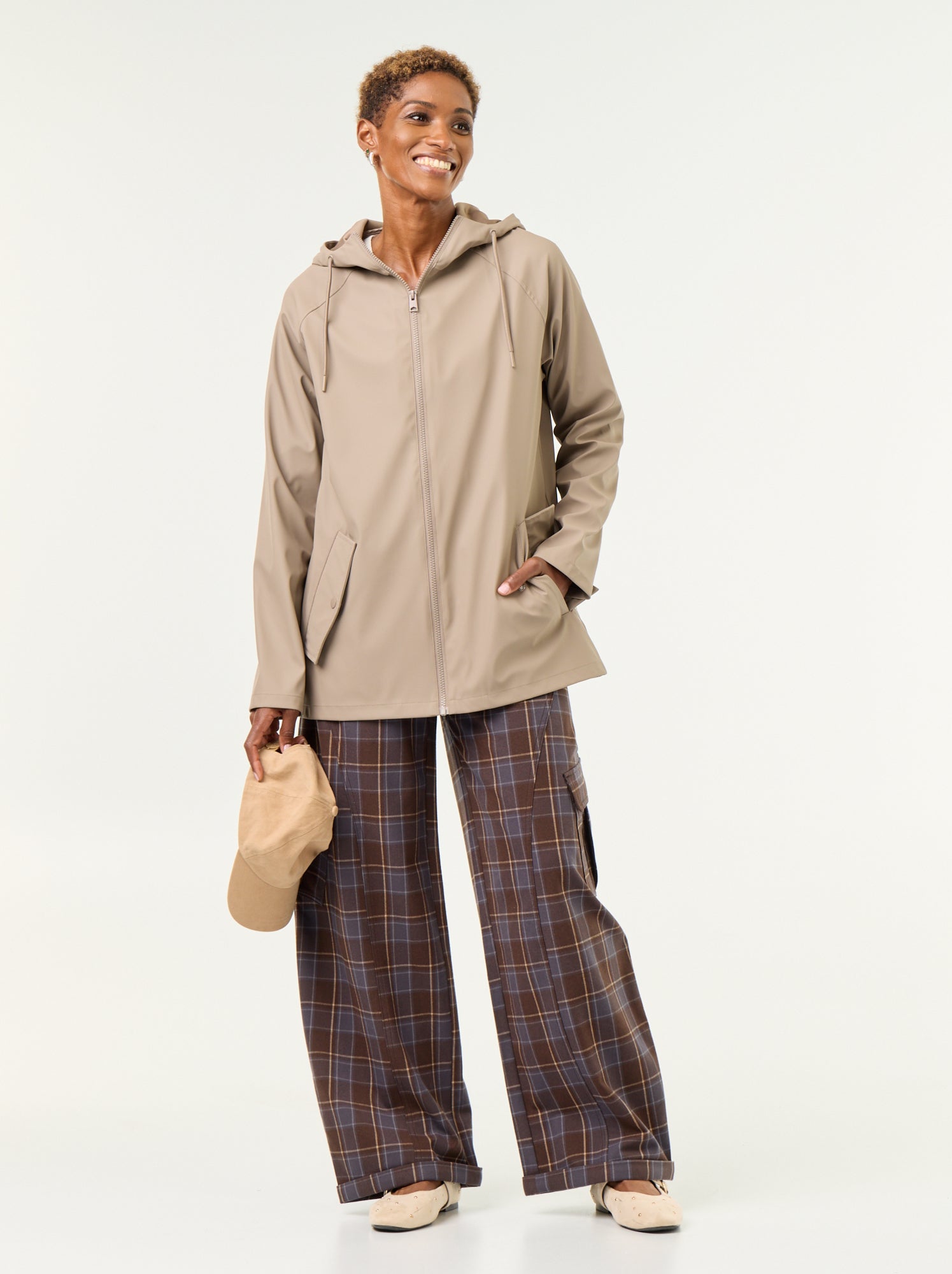 Parka à capuche déperlant - Beige (FWT15_3)