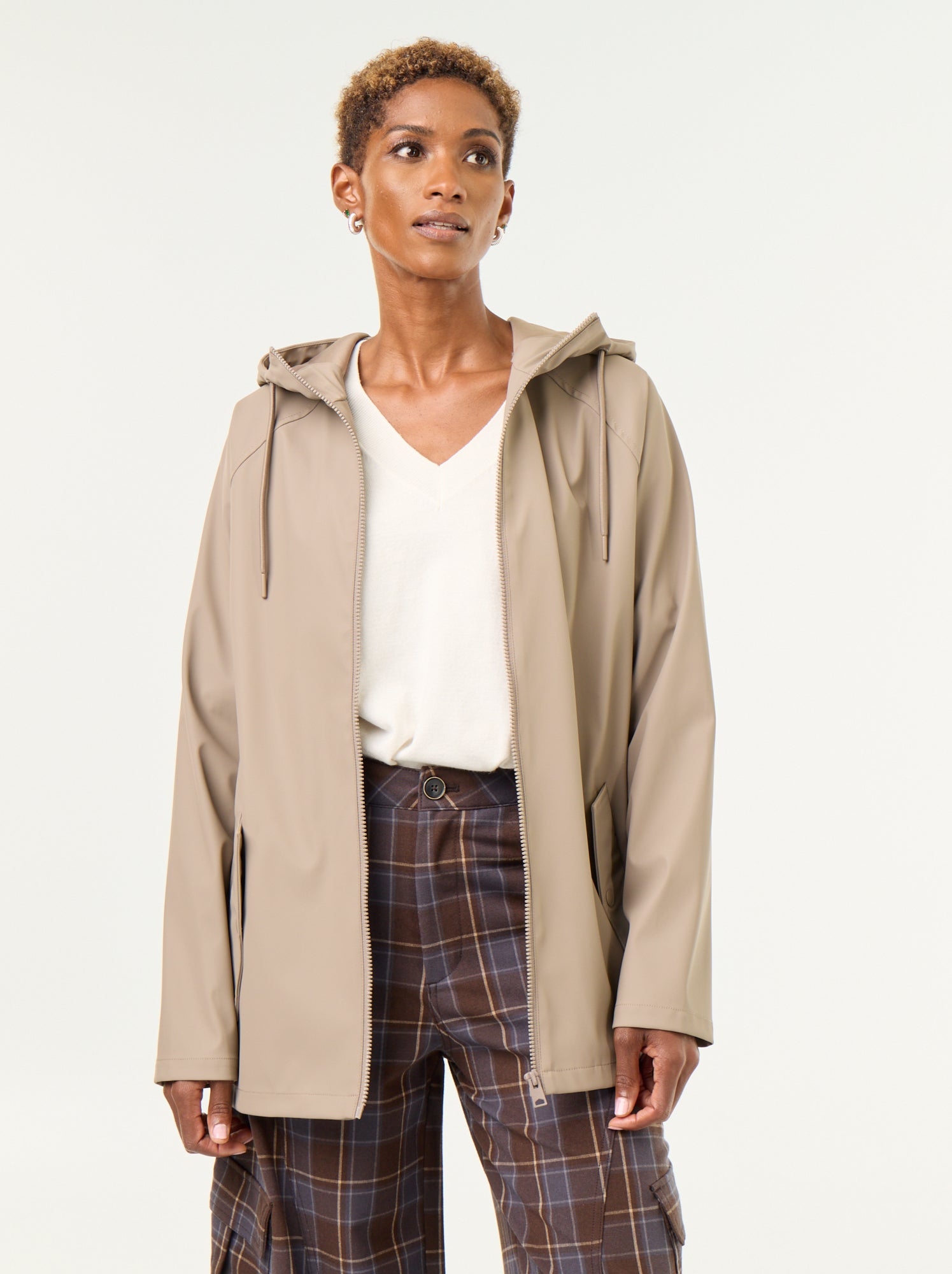 Parka à capuche déperlant - Beige (FWT15_3)