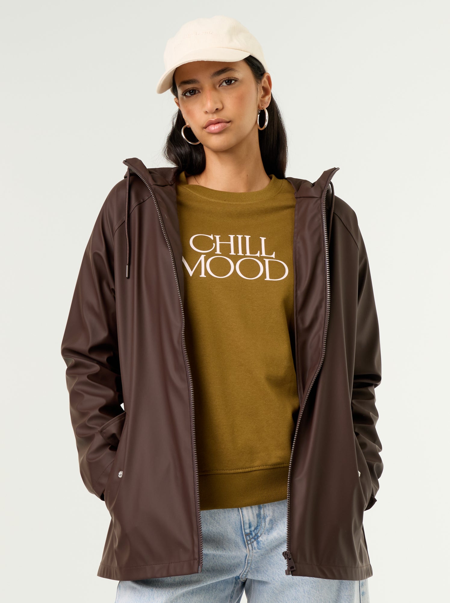 Parka à capuche déperlant - Marron