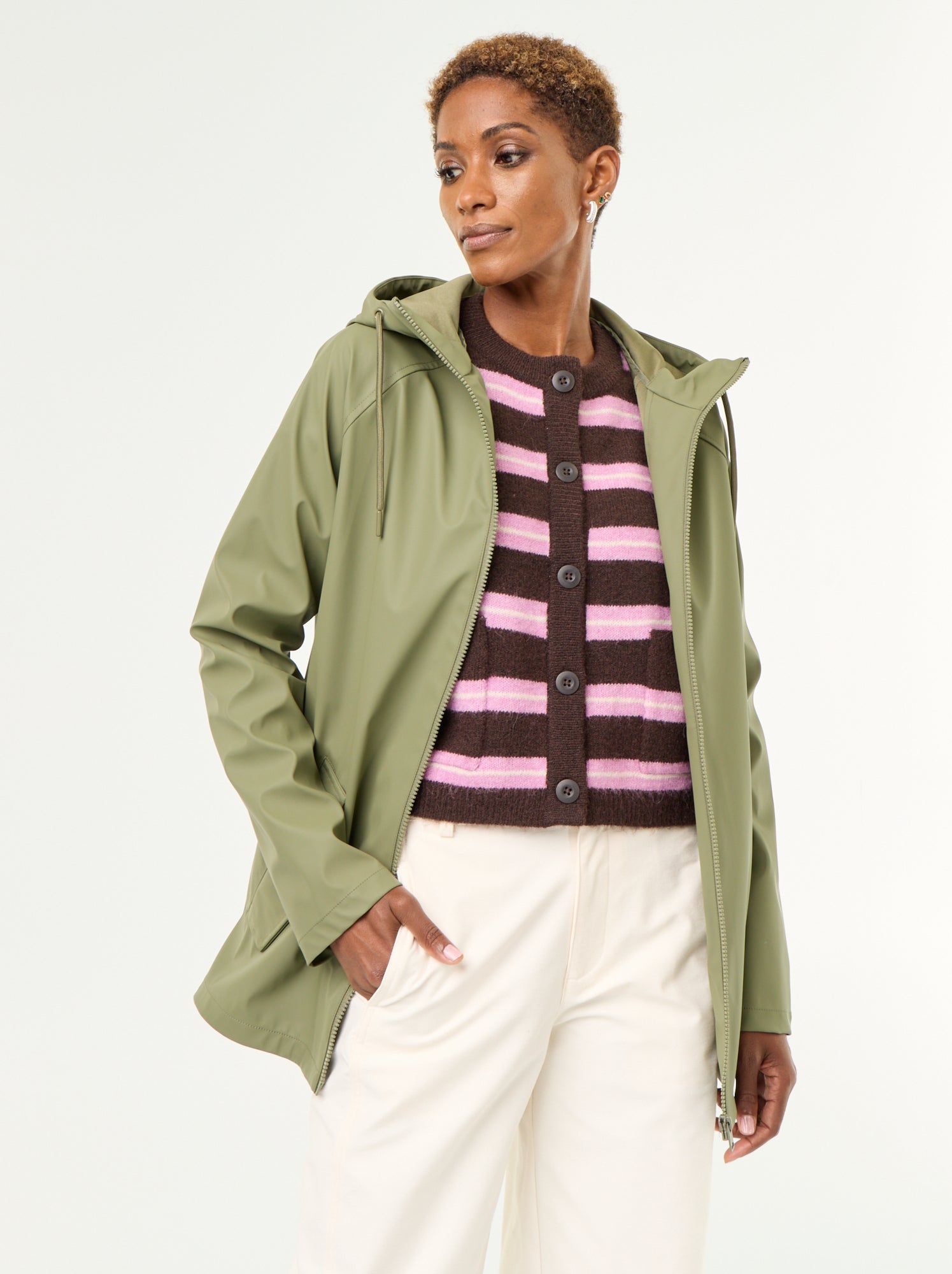 Parka à capuche déperlant - Vert