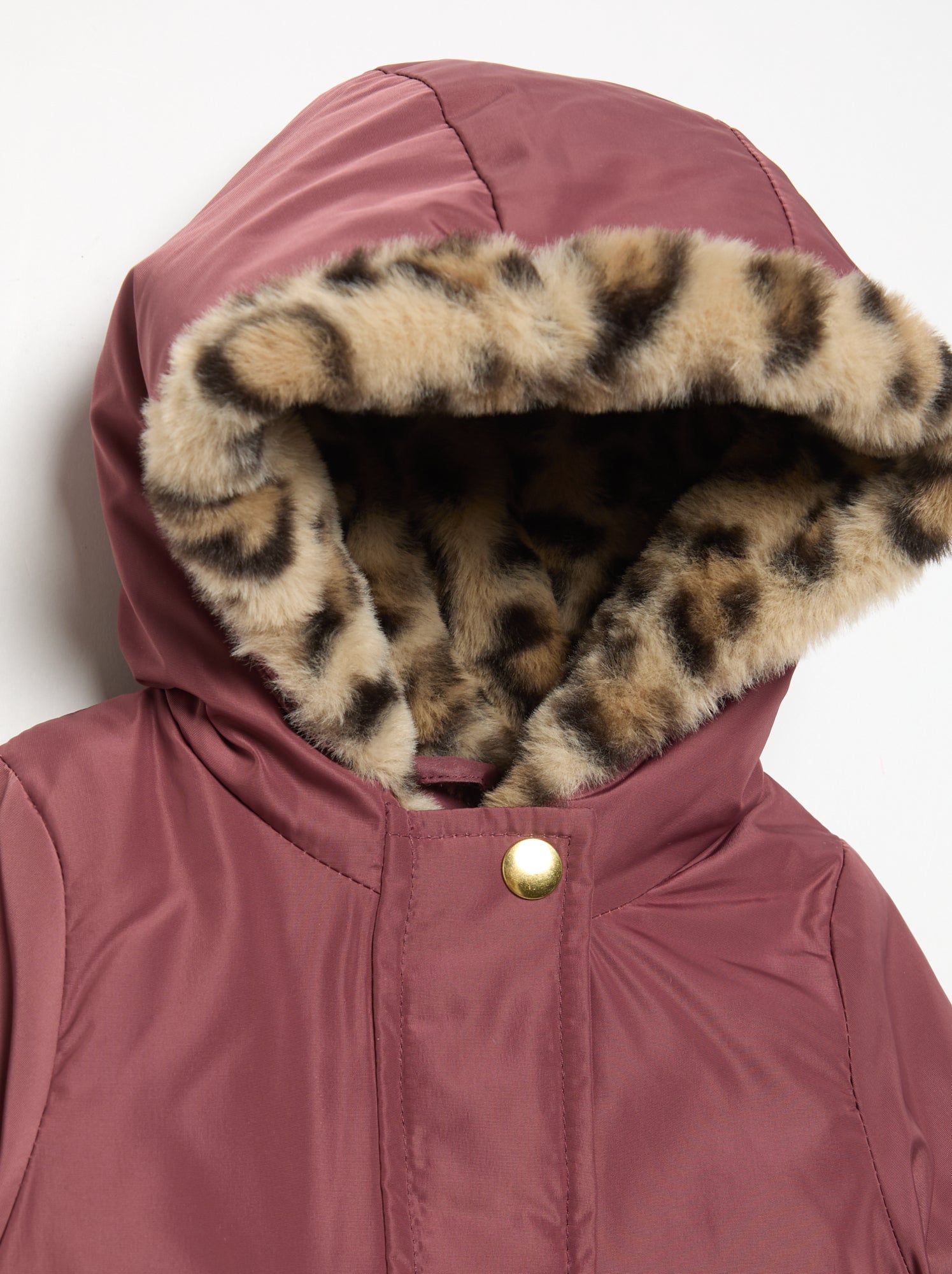 Parka à capuche doublée en fausse fourrure - Rose