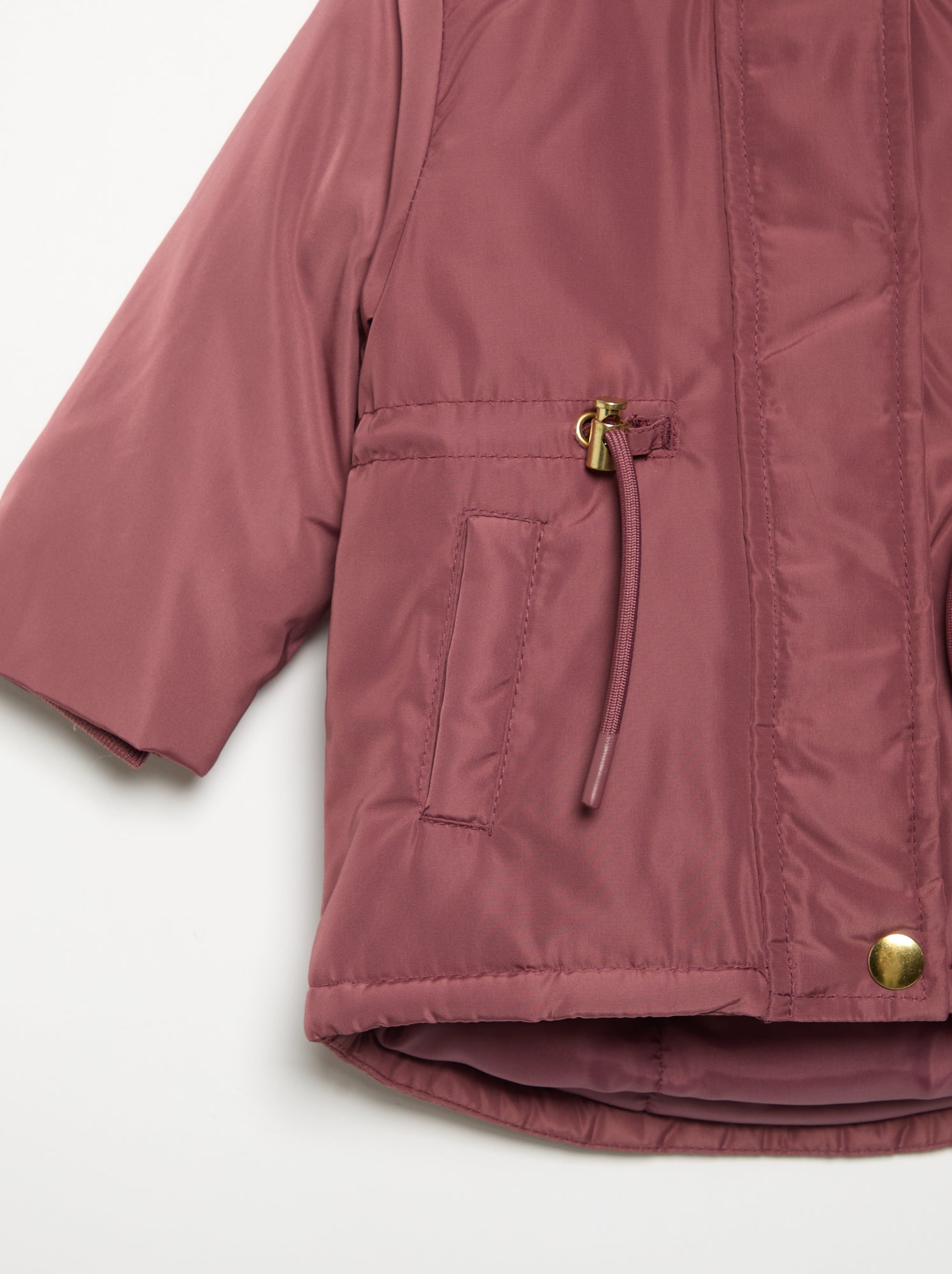 Parka à capuche doublée en fausse fourrure - Rose